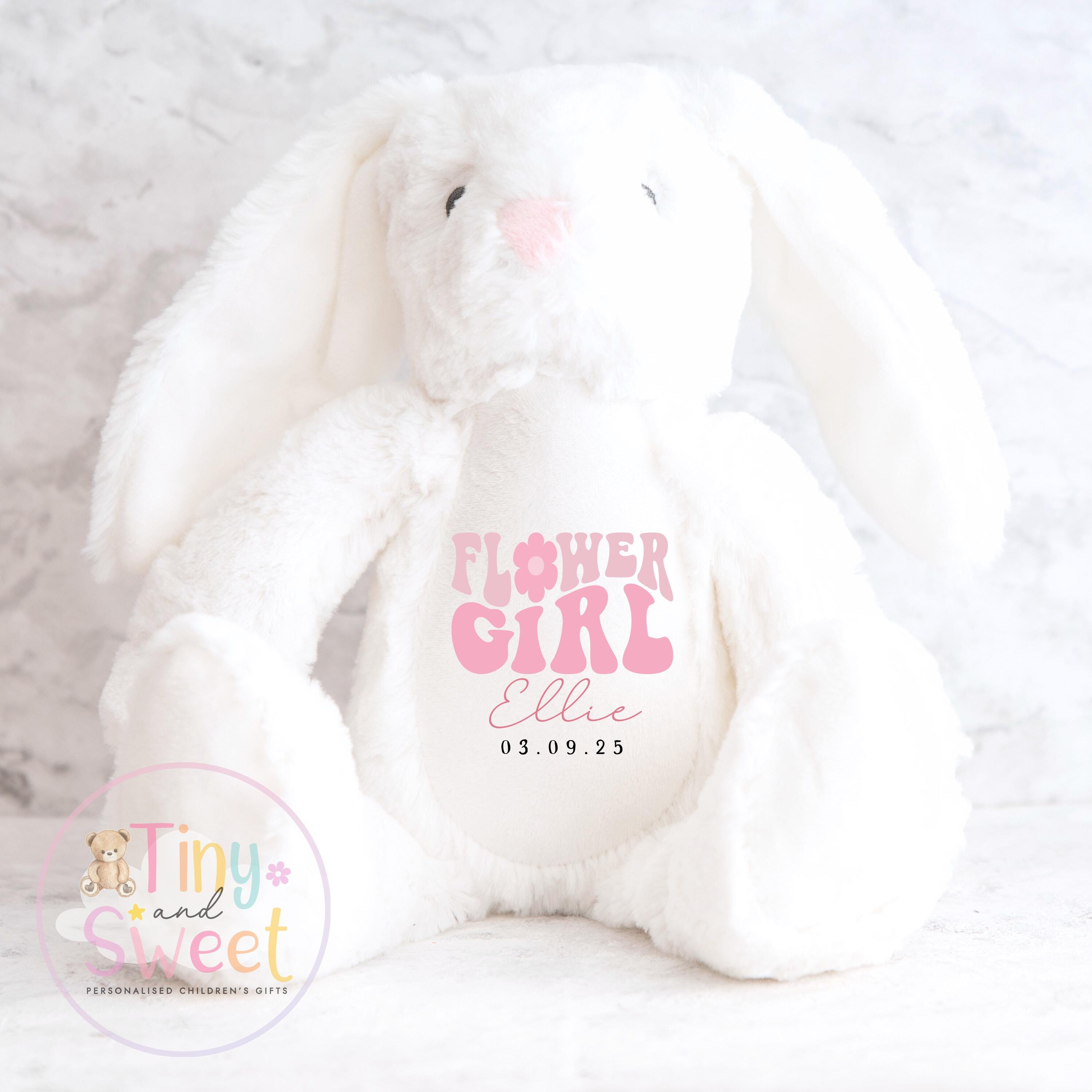 Personalised Flower Girl Bunny, Flower Girl Gift, Will you be my flower girl Bunny, Personalised Soft Toy, Flower Girl Proposal, Bridesmaid
