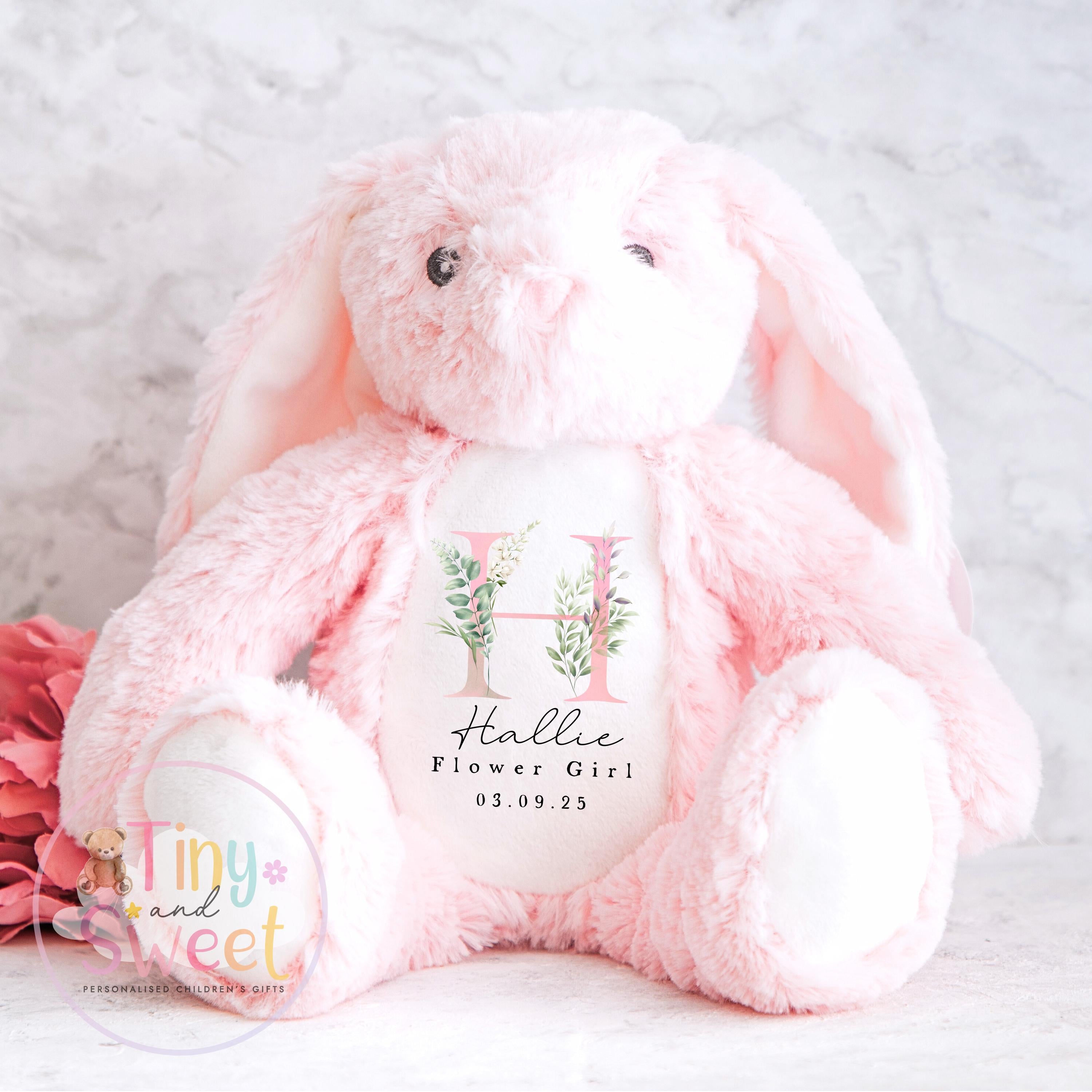 Personalised Flower Girl Bunny, Flower Girl Gift, Will you be my flower girl Bunny, Personalised Soft Toy, Flower Girl Proposal, Bridesmaid