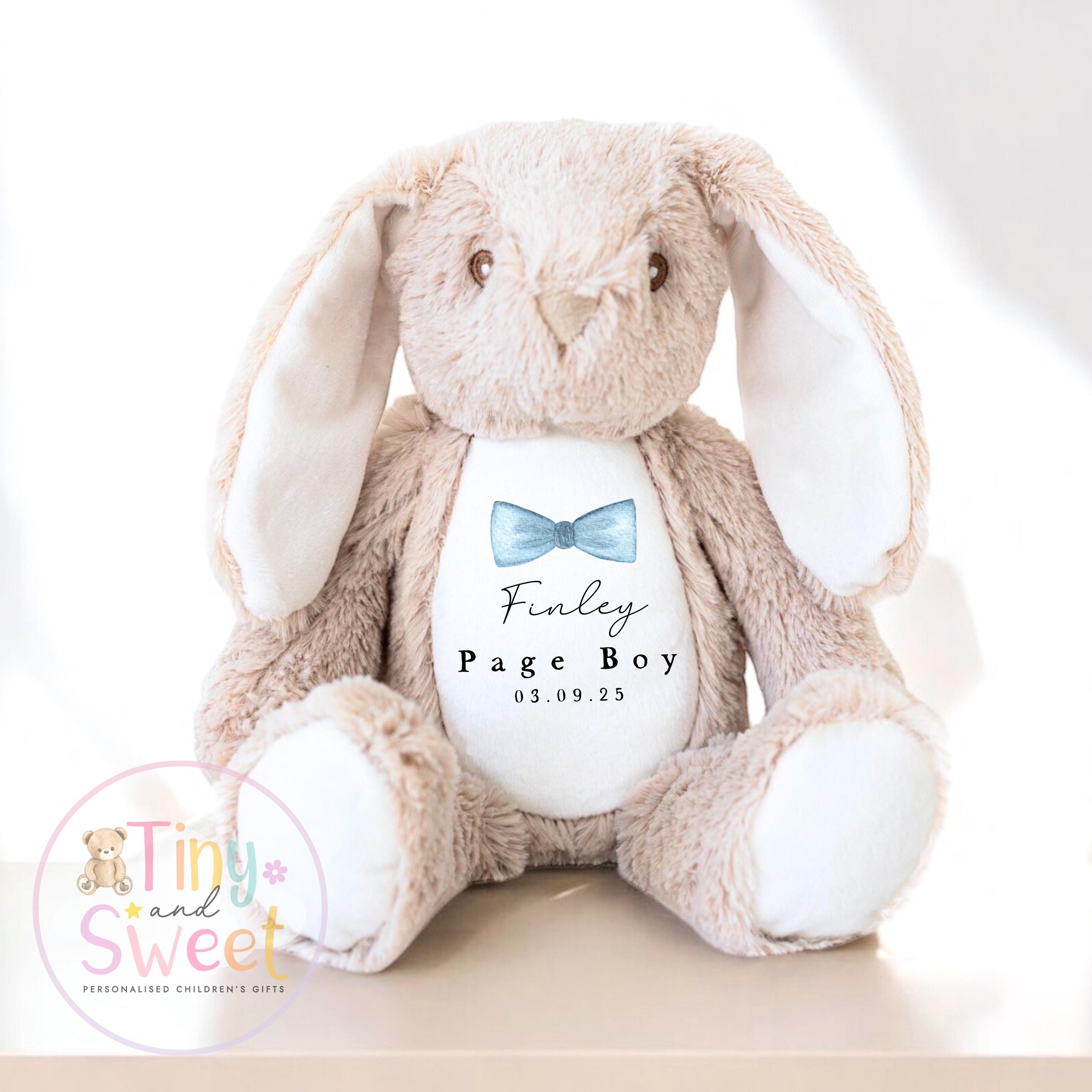 Personalised Page Boy Bunny, Page Boy Gift, Will you be my Page Boy Bunny, Personalised Soft Toy, Page Boy Proposal, Wedding