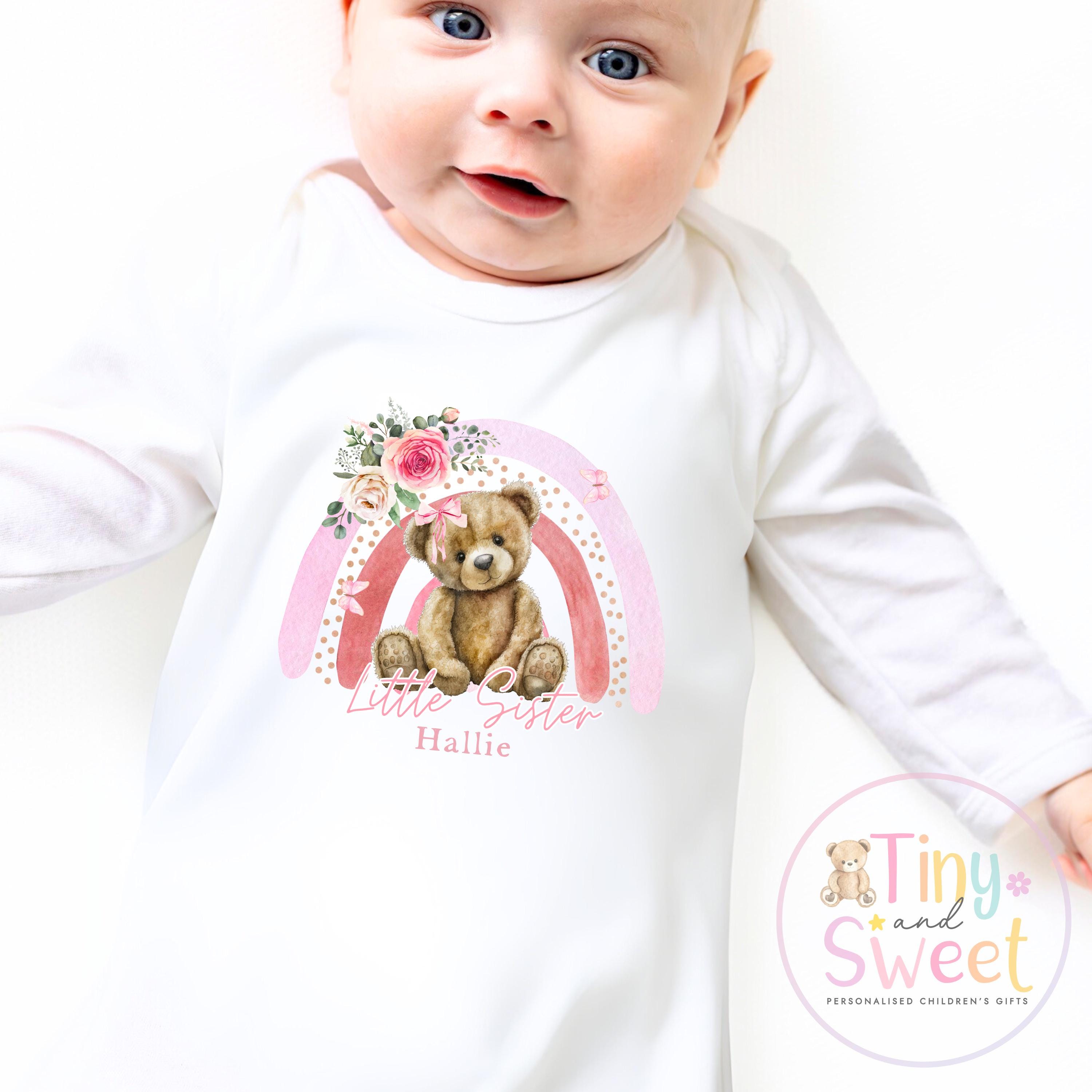 Personalised Big Sister Little Sister Set, Matching Baby & Toddler Outfits, Personalised Big Sister Little Sister Set, Personalised Siblings