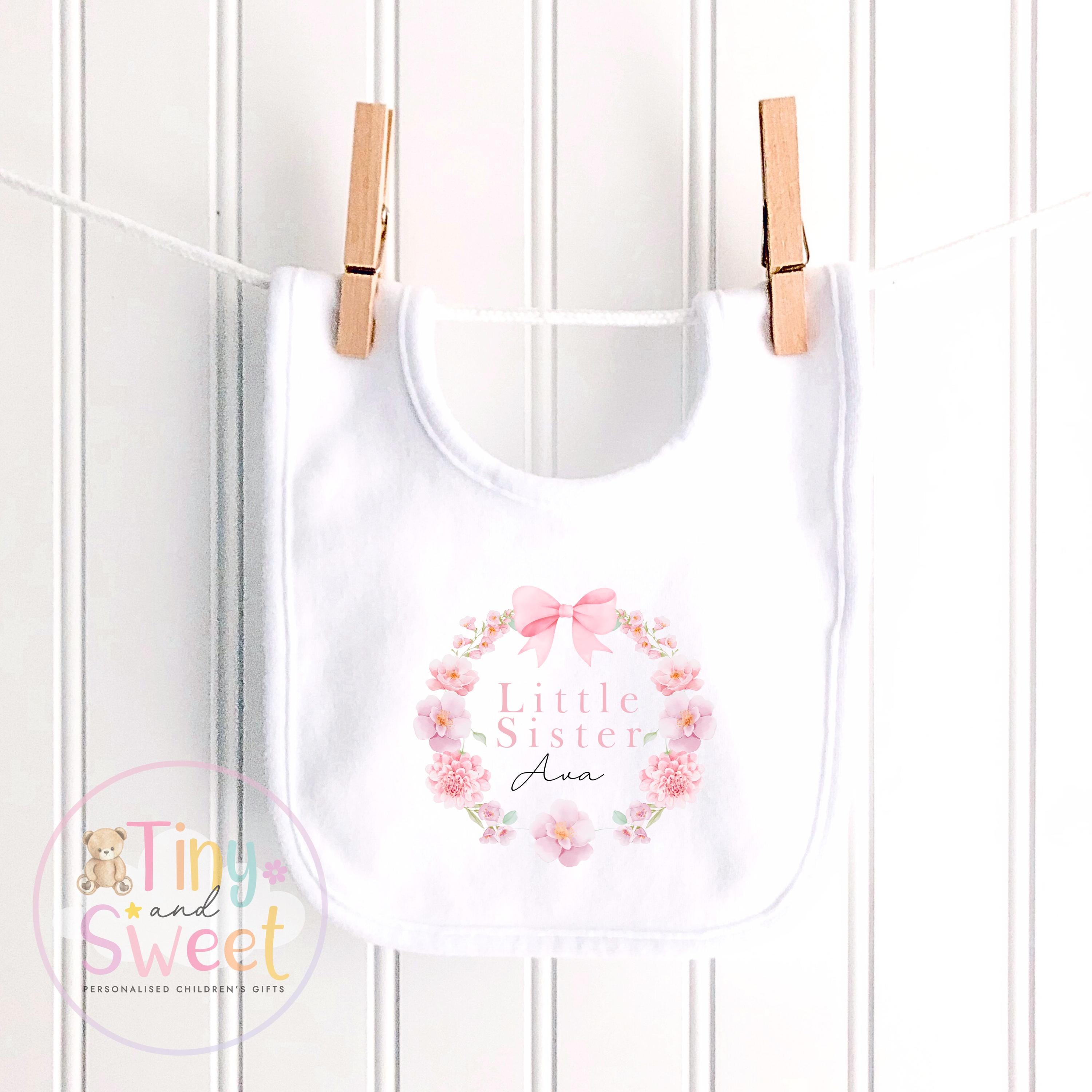 Big Sister & Little Sister Matching Outfits, Big Sister Reveal outfit, Announcement Gift for Siblings and Family, Pink Flower Sister Tee