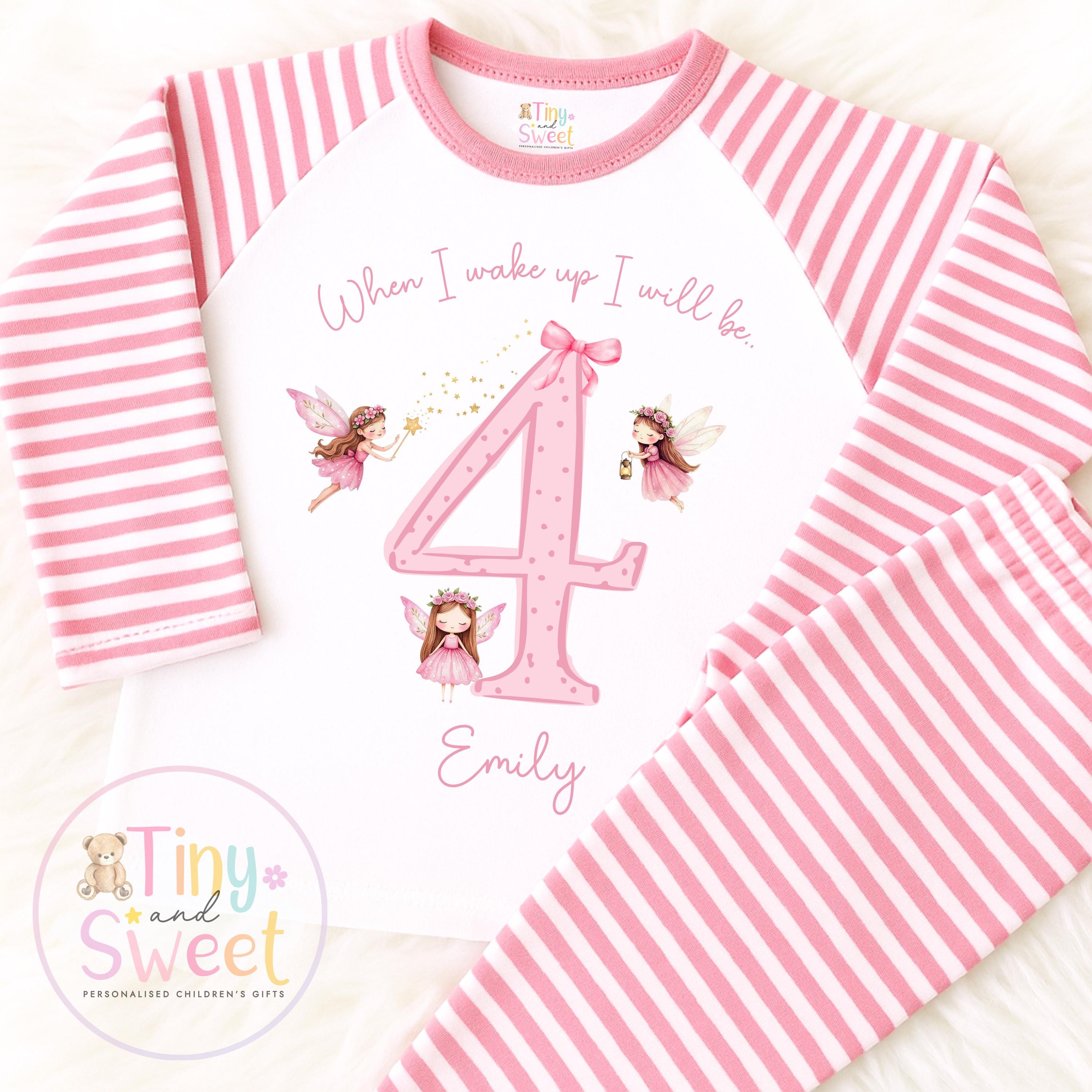Pink Fairy Personalised Birthday Pyjamas: When I wake up I&