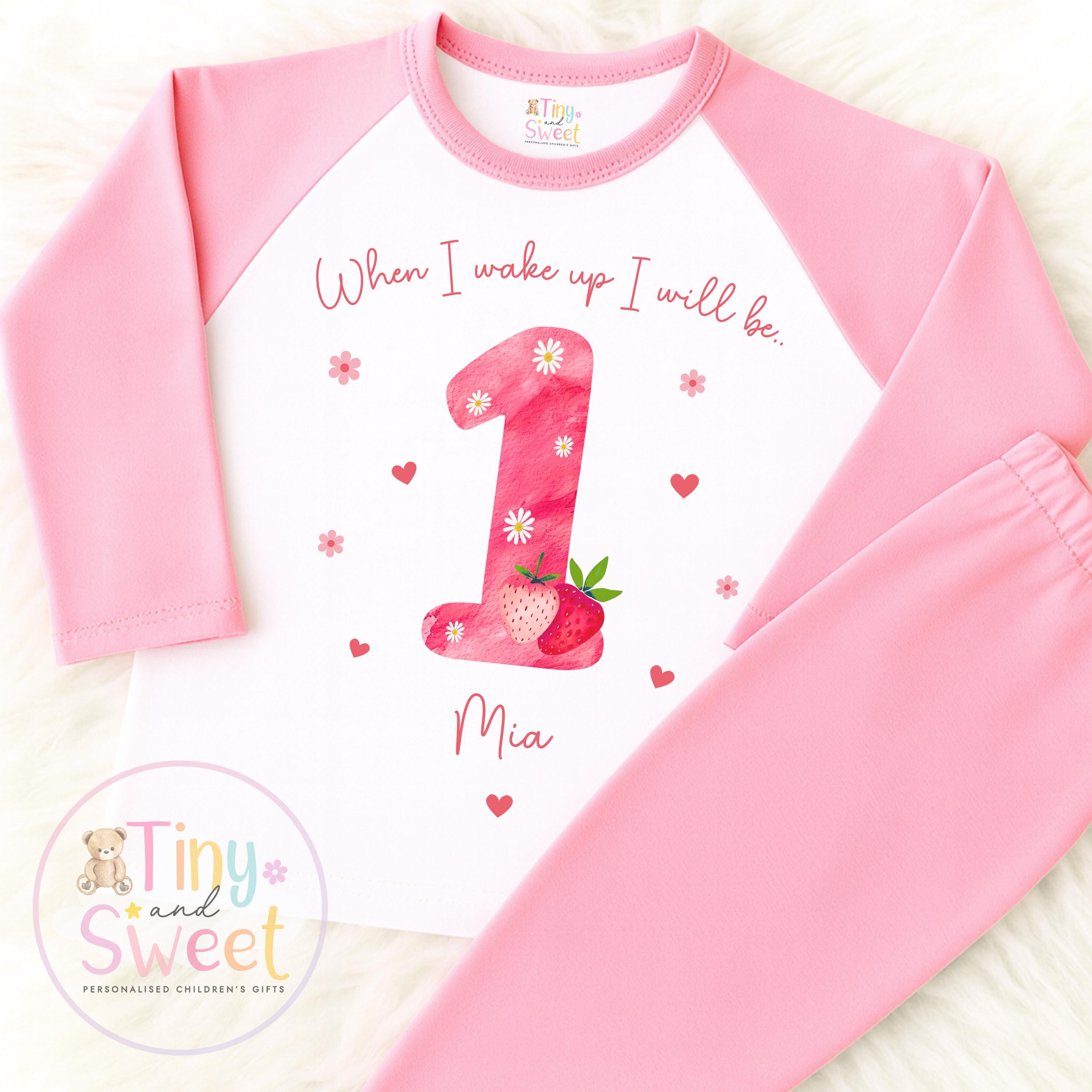Personalised Birthday Pyjamas - Pink & Strawberries