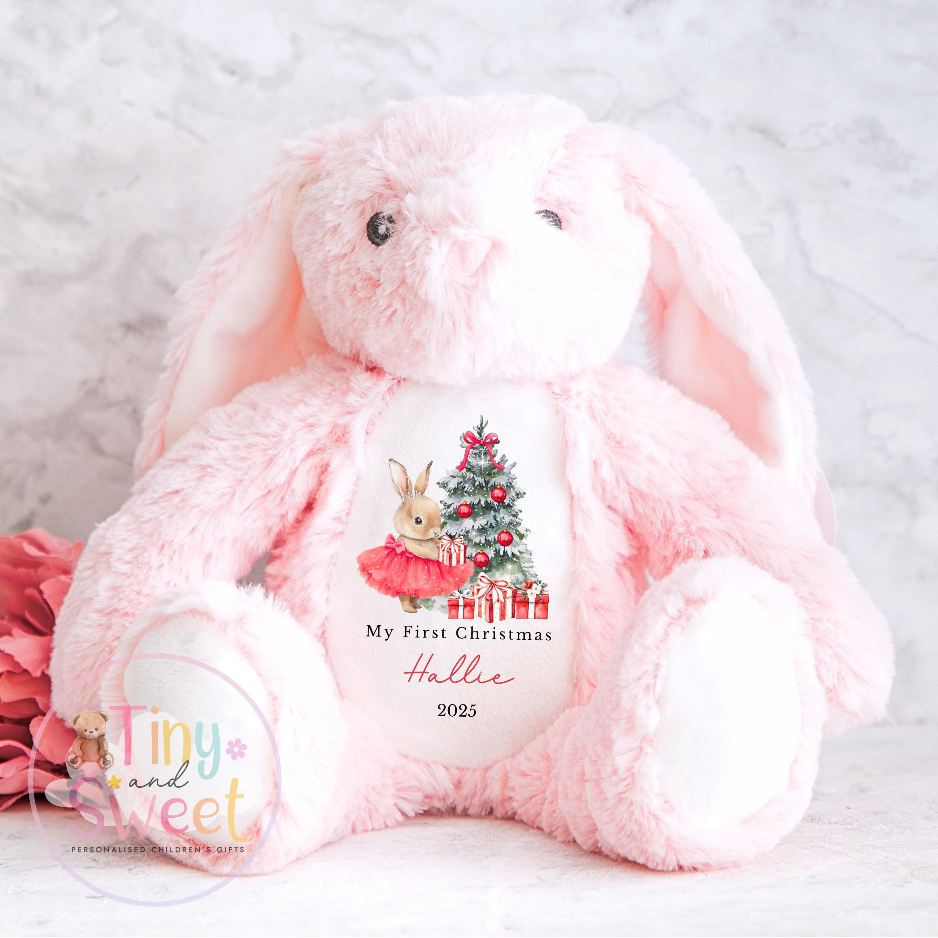 My First Christmas Bunny, Personalised Christmas Soft Toy, Baby’s First Christmas Soft Toy Gift, My First Christmas Keepsake Gift