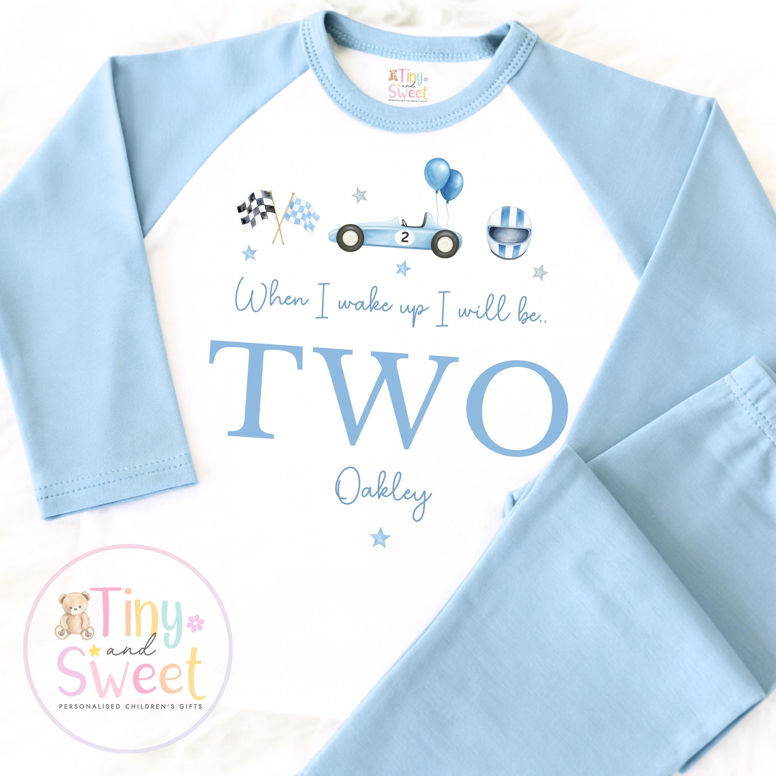 Blue Racer Personalised Birthday Pyjamas