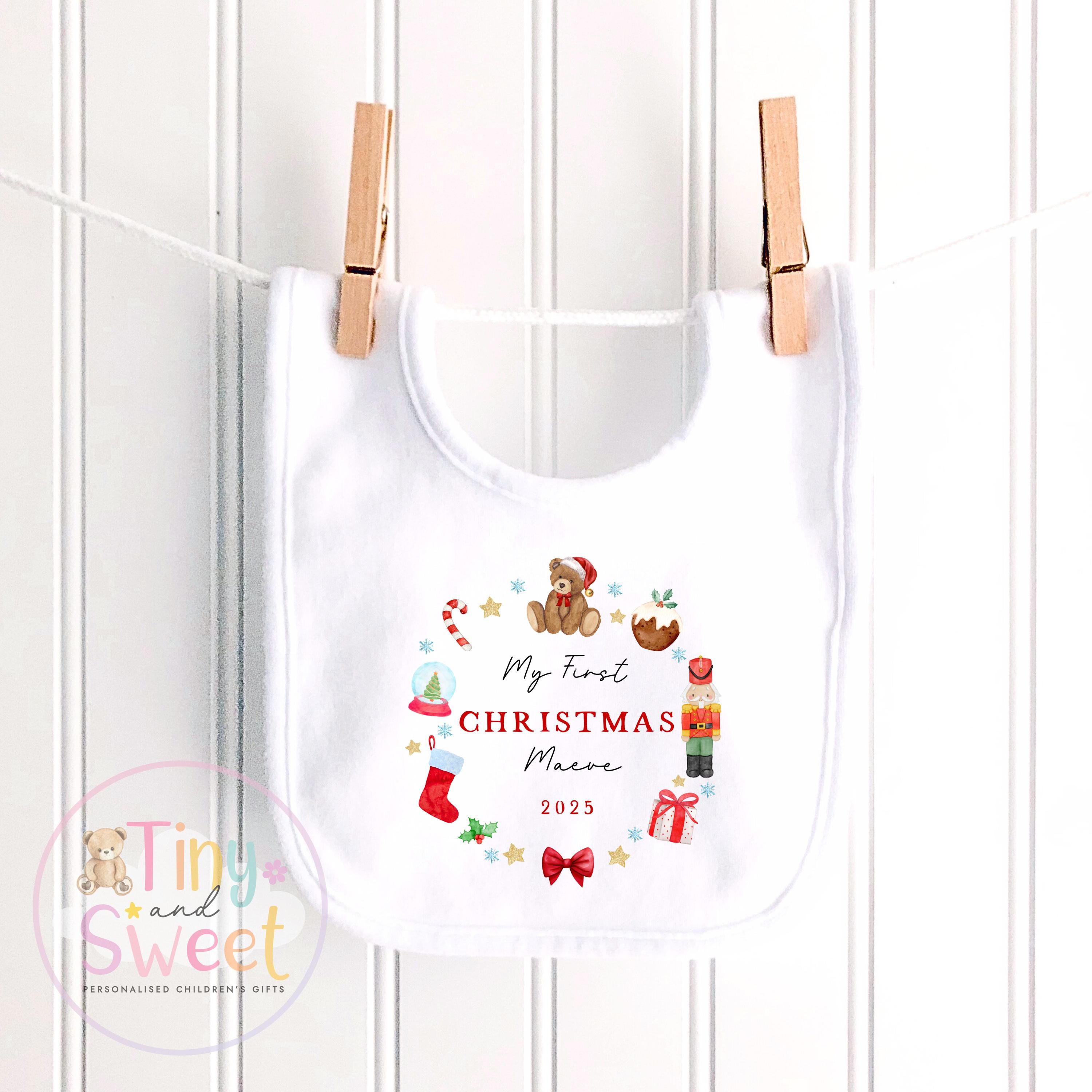 First Christmas Baby Grow , My First Christmas, Custom Name Sleepsuit, Baby’s First Christmas, Personalised Christmas Baby Outfit