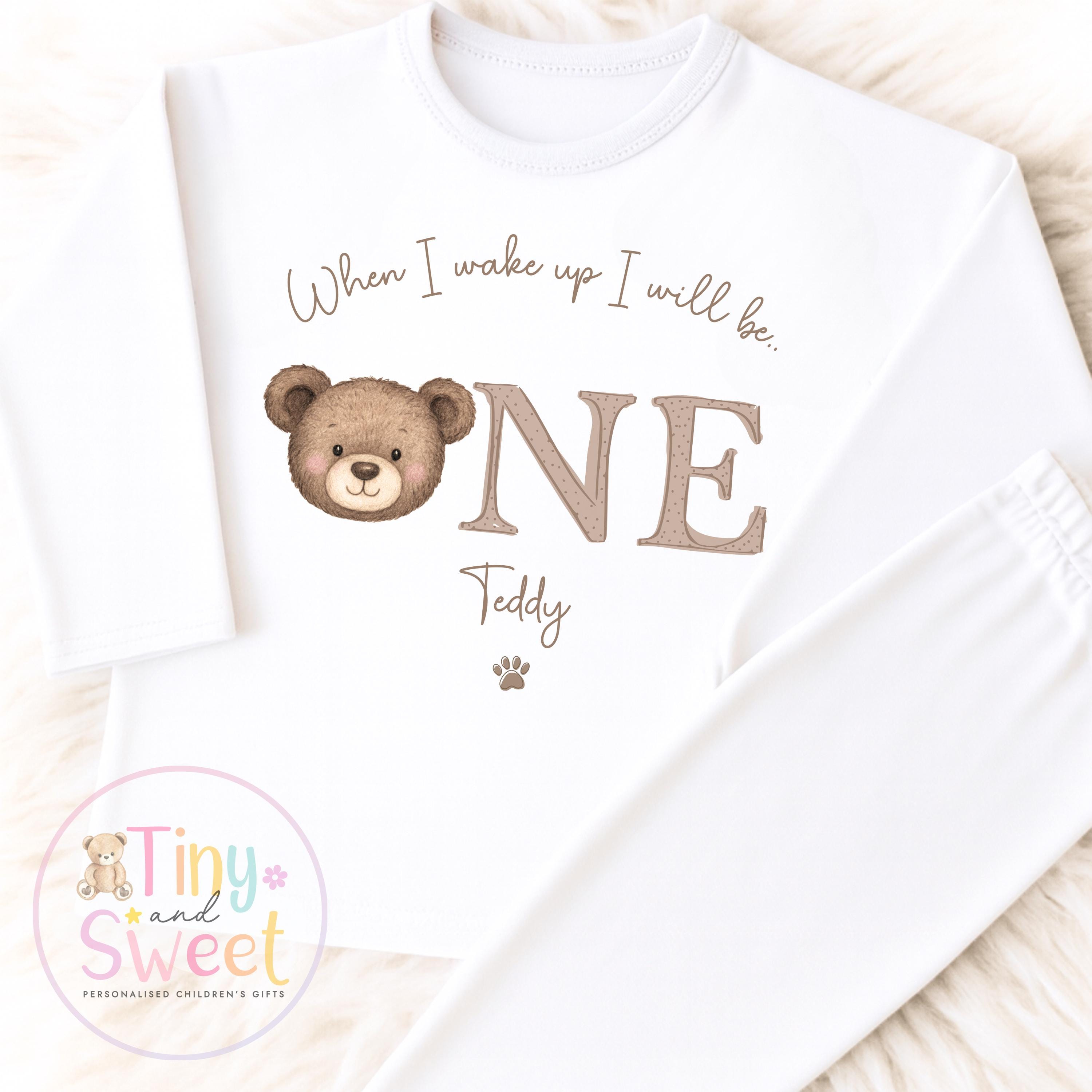 Traditional Teddy Bear Beige Birthday Personalised Pyjamas