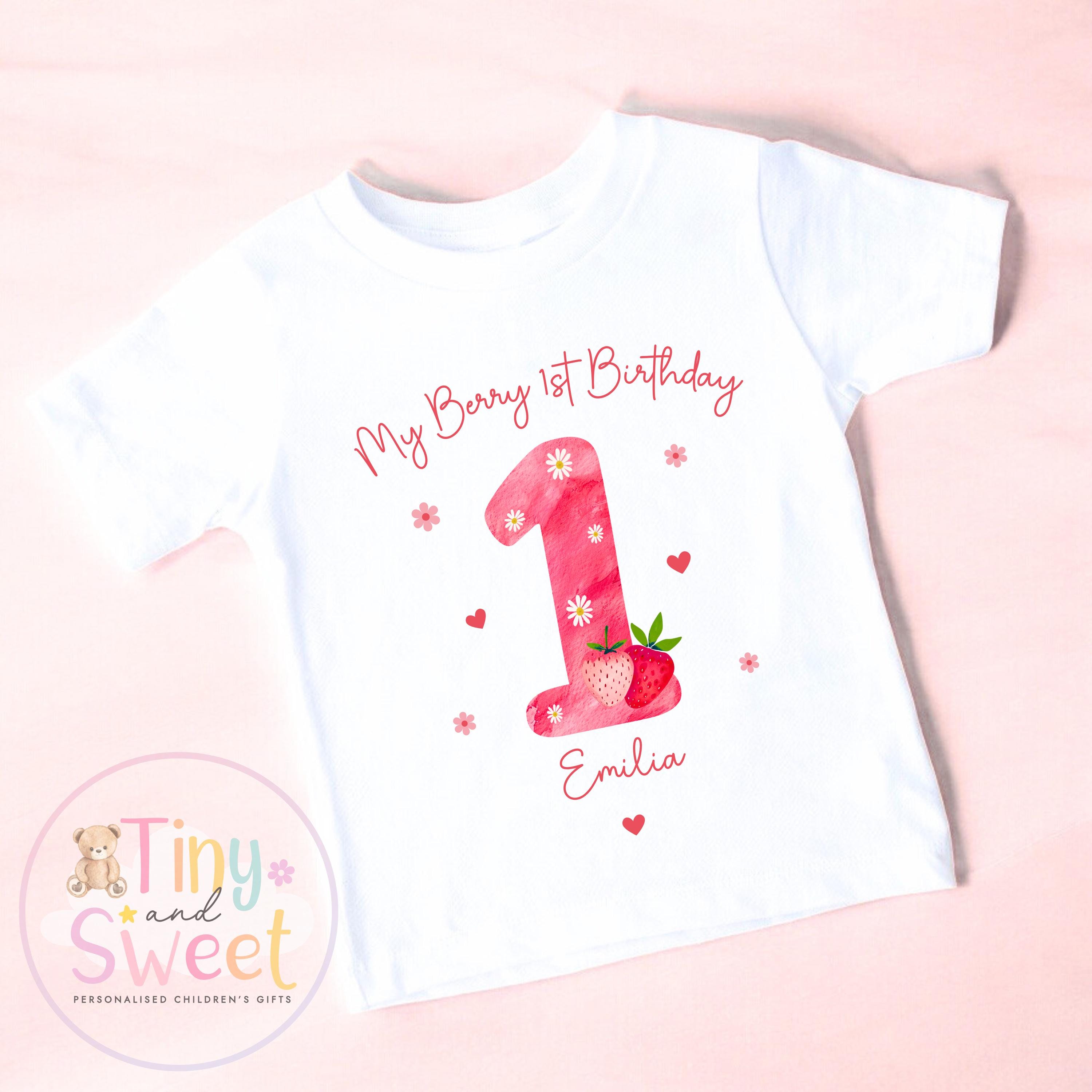 Personalised Strawberry Birthday Sweatshirt, Berry First Birthday Tee, 1st, 2nd, 3rd, 4th, Berries, Strawberies Theme Birthday T-Shirt