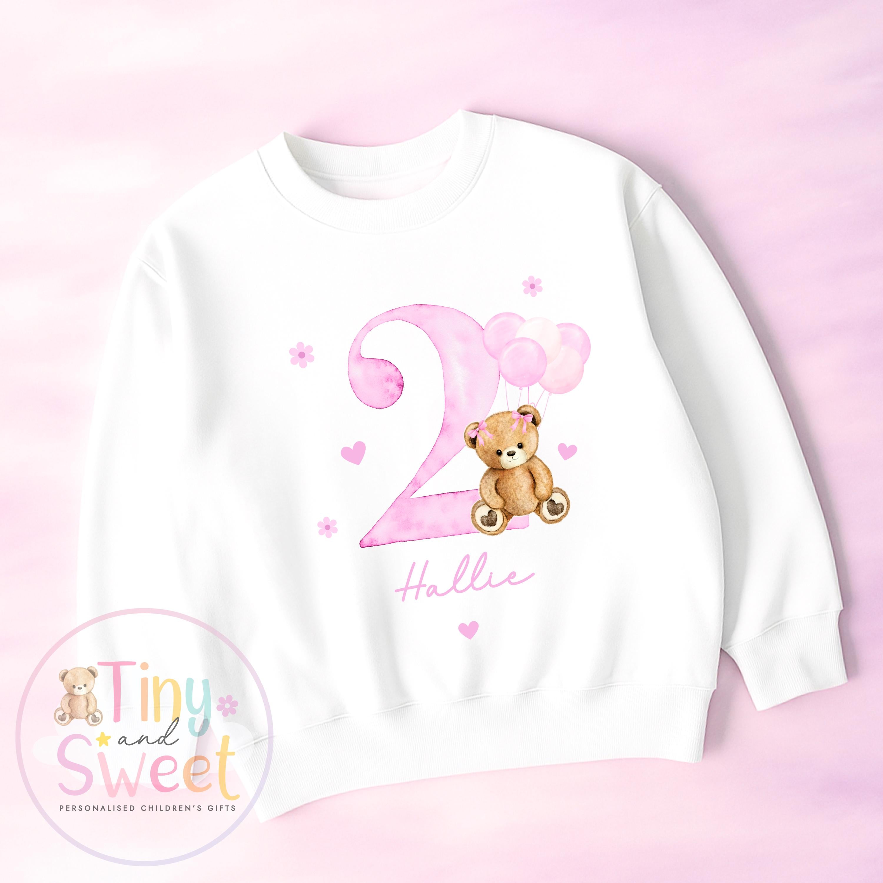Personalised Teddy Bear Birthday T-Shirt, Sweatshirt, Custom Beary First Birthday Tee, 1st Birthday Tshirt, 2nd, 3rd, Blue Bear