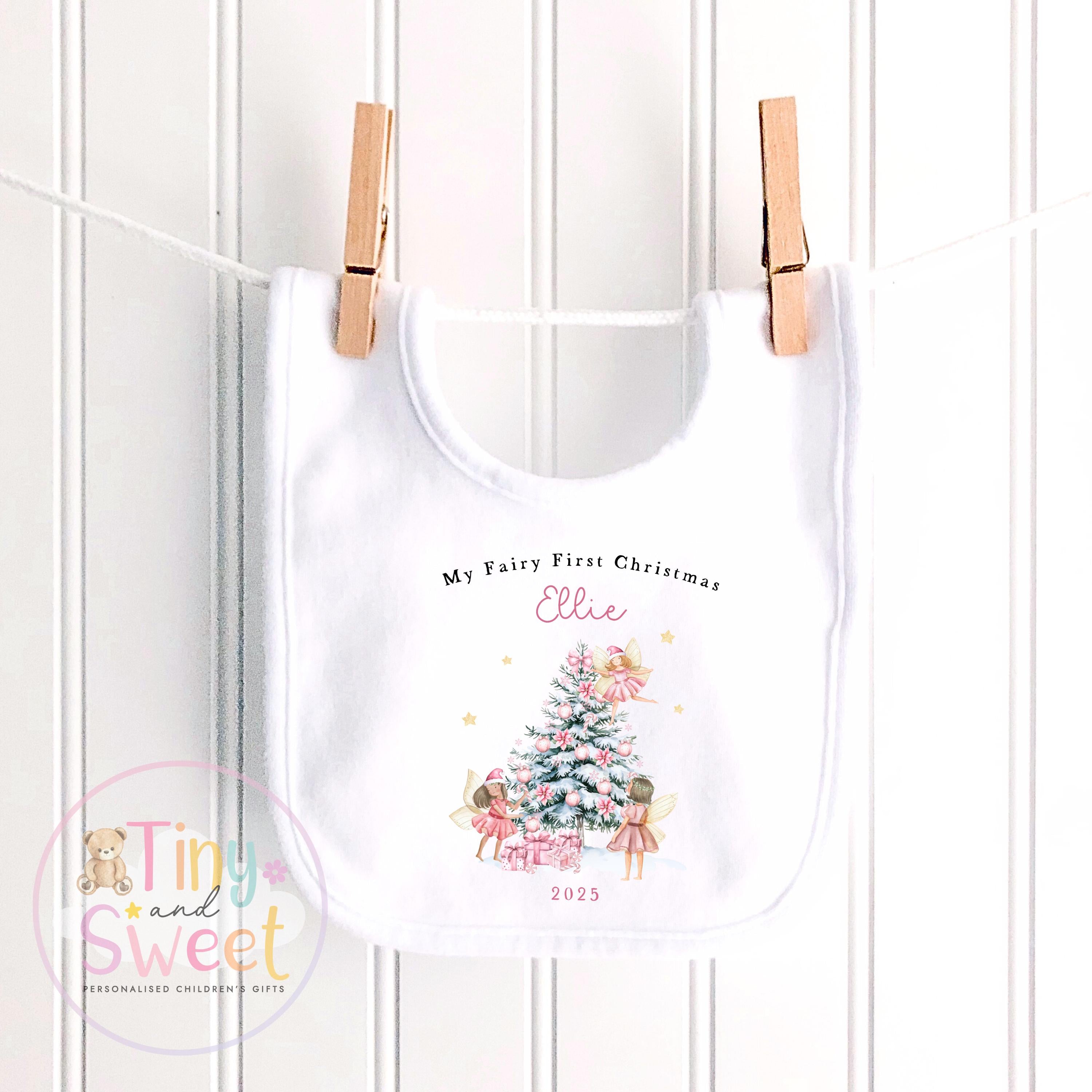 Personalised My Fairy First Christmas Sleepsuit, When I wake up it will be christmas, Babies 1st Christmas, New Baby first, Fairy Xmas