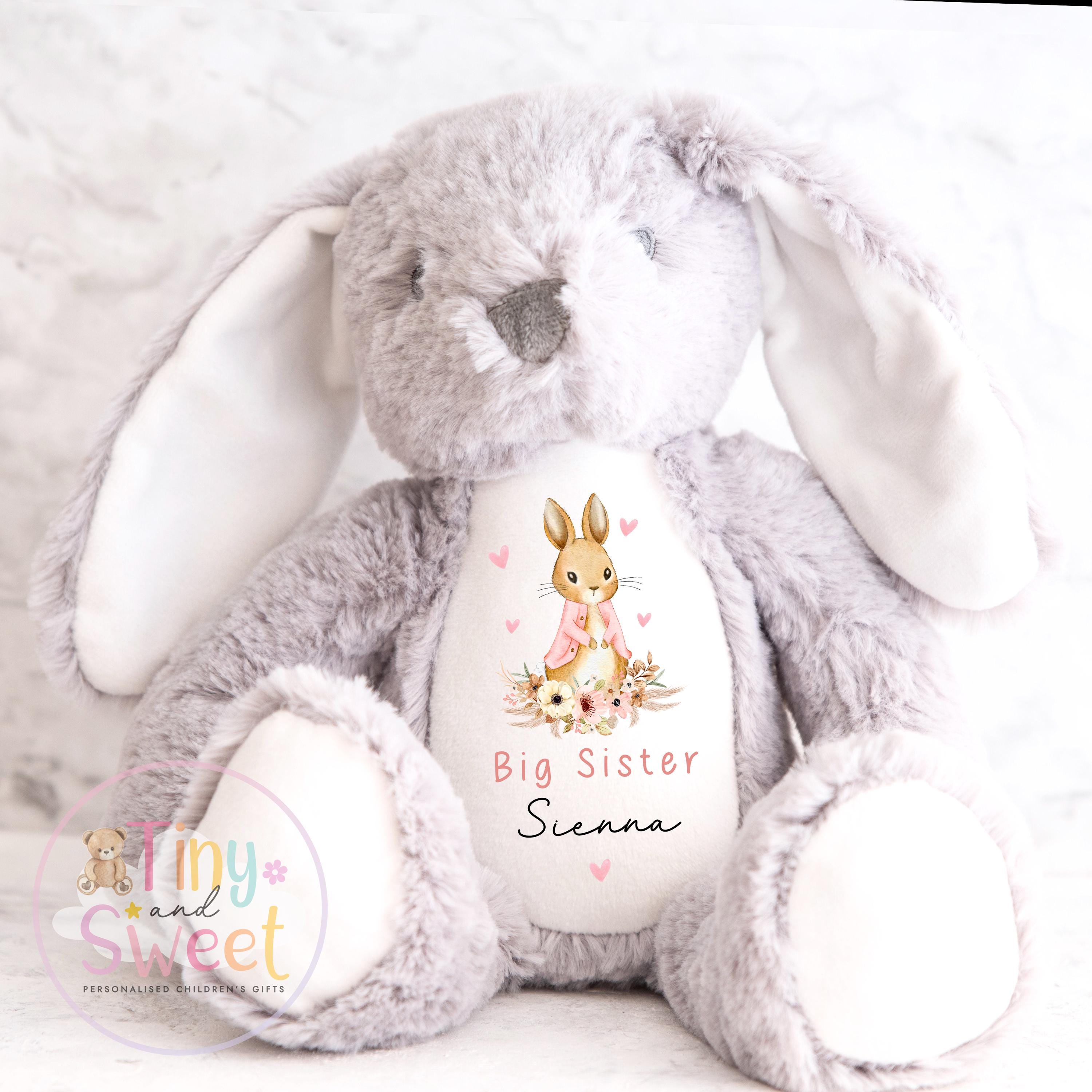 Personalised Little Sister Bunny, Big Sister Announcement, Best Big Sister, Personalised Bunny Toy, Promoted to Big Sister, Custom Bunny