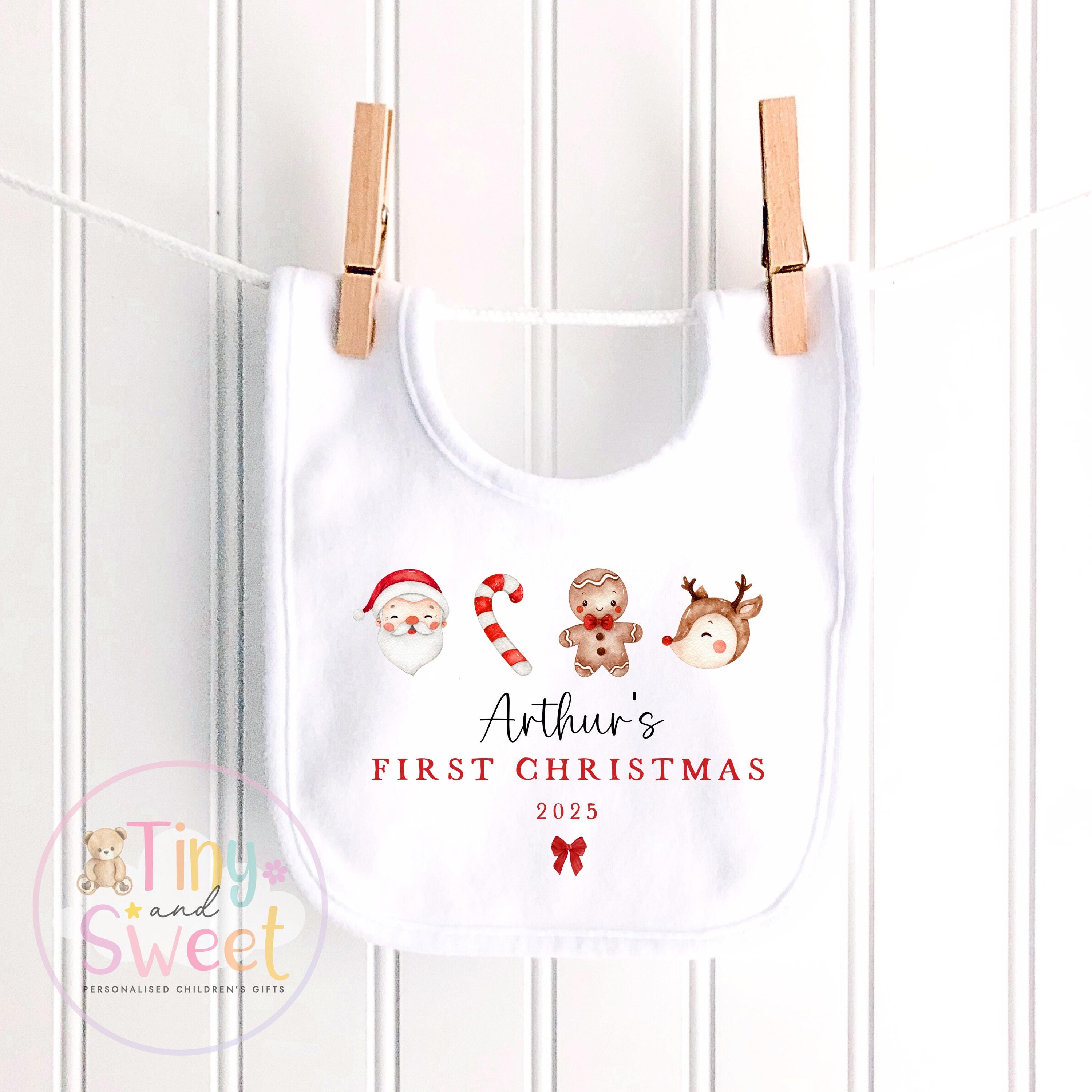 Personalised First Christmas Baby Grow , My First Christmas, Custom Name Sleepsuit, Baby’s First Christmas, Xmas Baby Outfit