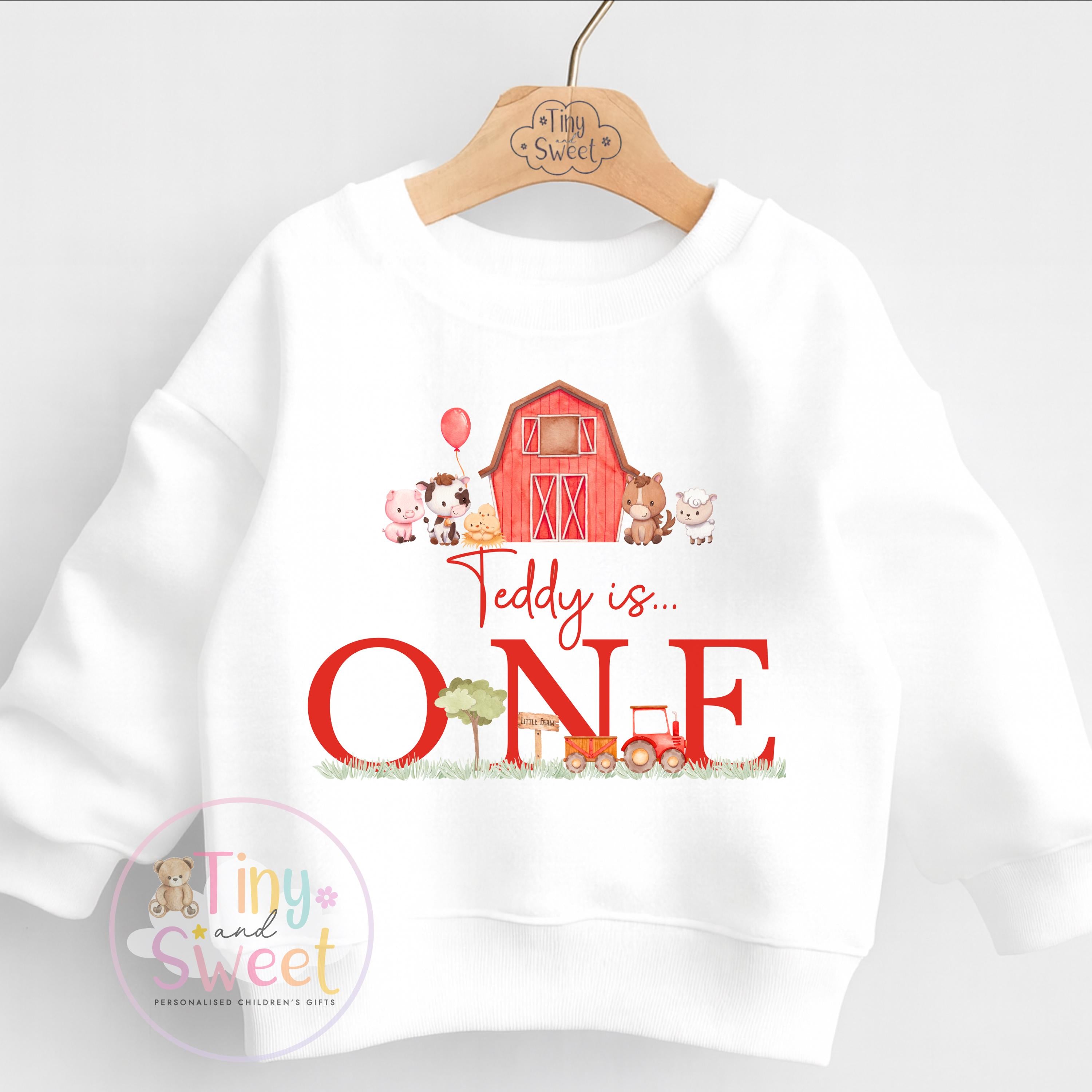 Personalised Farm Birthday T Shirt, Custom Farm Birthday Tee, 1st, 2nd, 3rd, 4th, Farms, Farmyard Animals Birthday T-Shirt