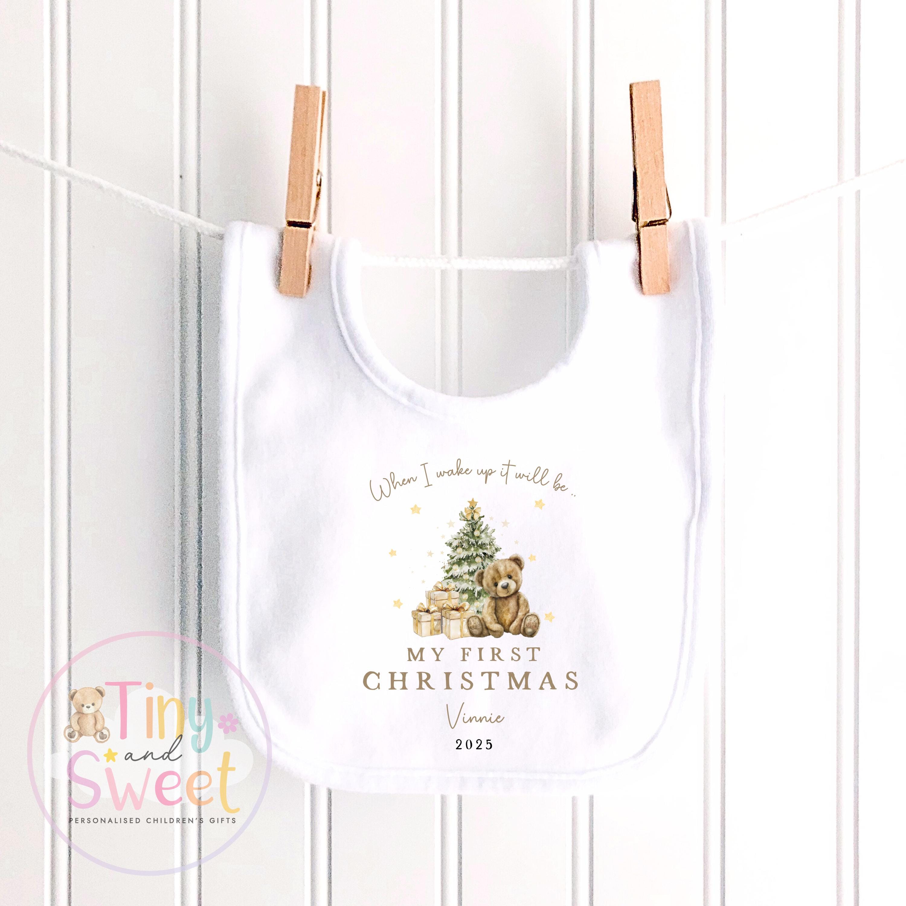 My First Christmas Sleepsuit, Personalised My First Christmas Babygrow, Baby’s 1st Christmas Outfit, Newborn Christmas Outfit, First Xmas