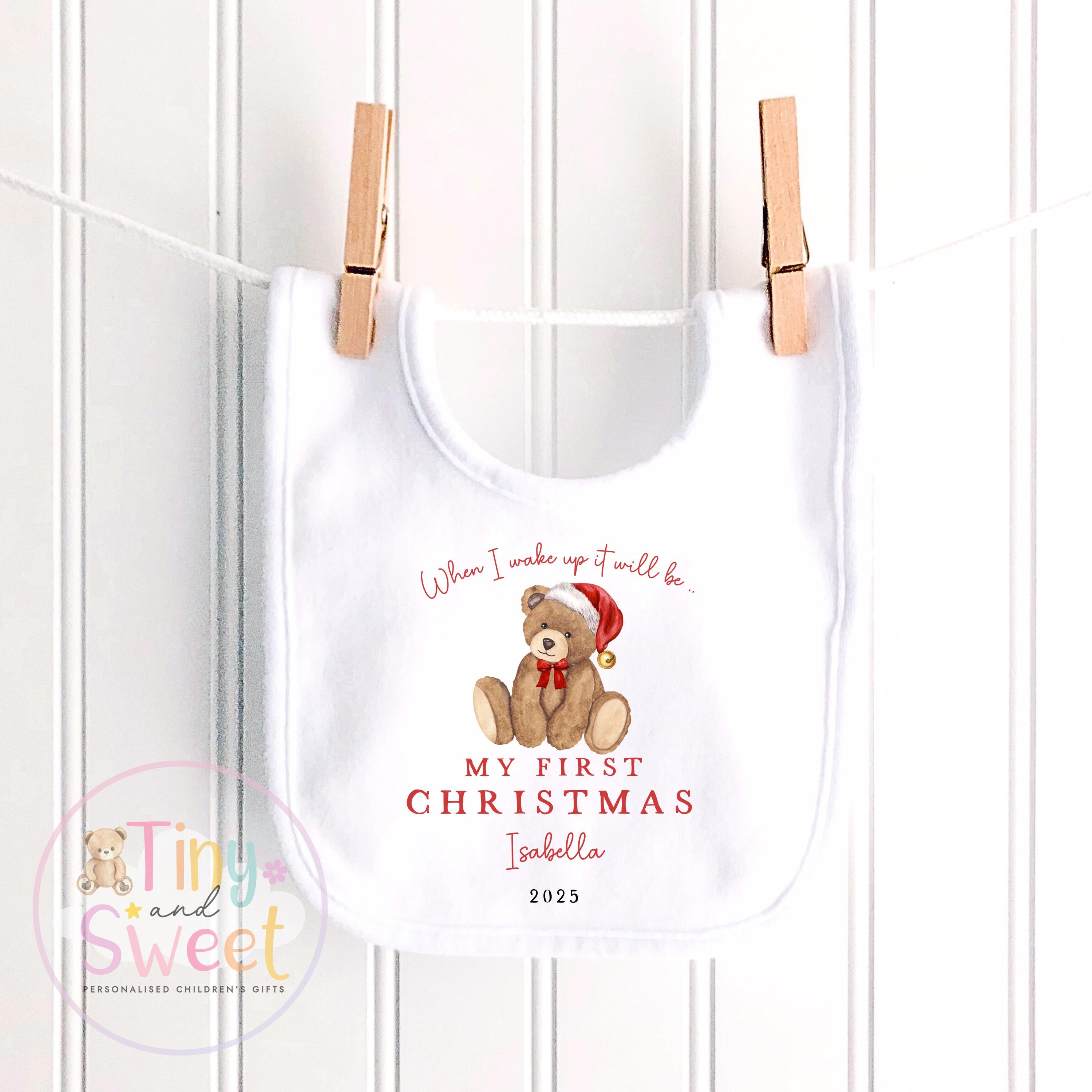 Personalised First Christmas Baby Grow , My First Christmas, Custom Name Sleepsuit, Baby’s First Christmas, Xmas Baby Outfit