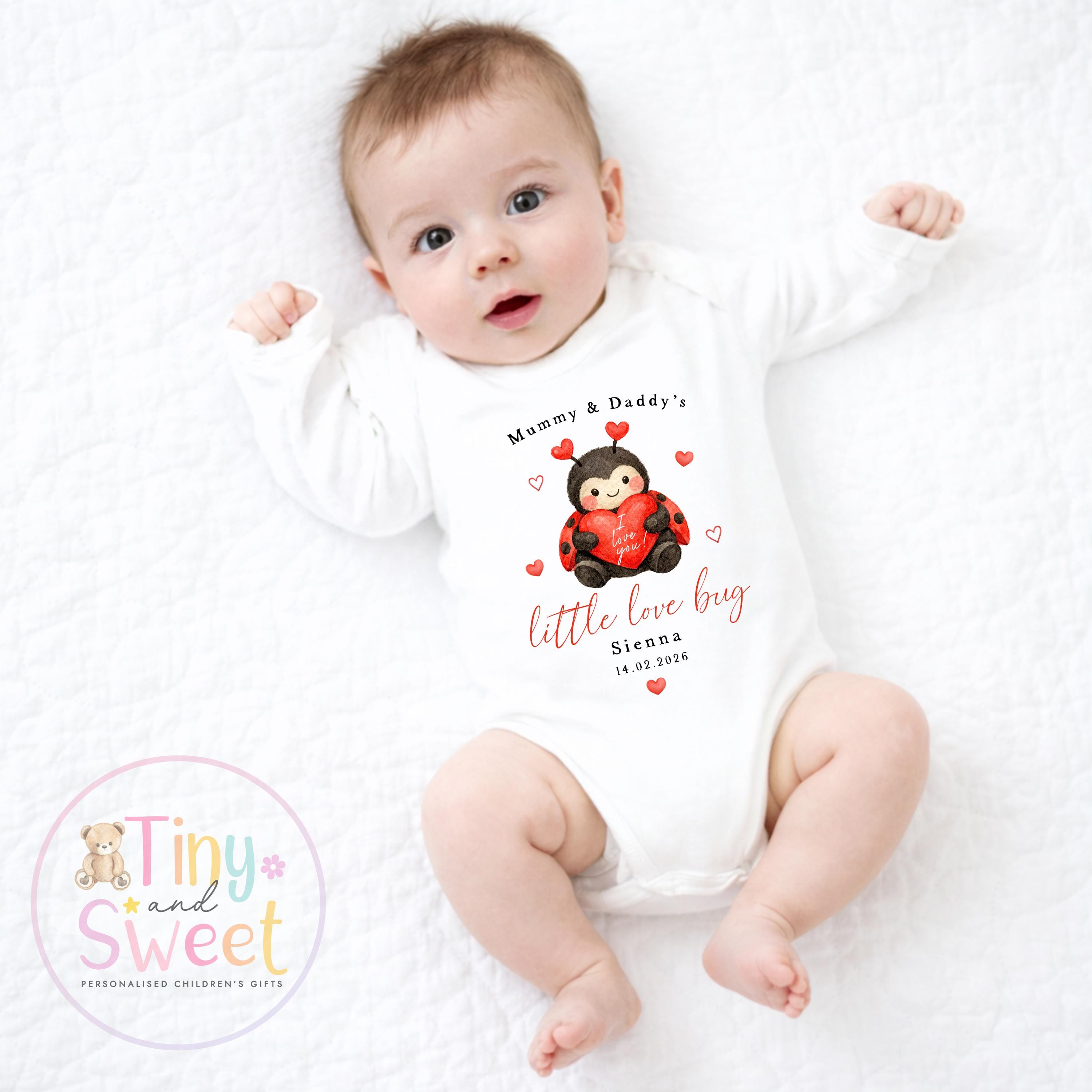 My First Valentines Day babygrow, 1st valentines day sleepsuit, 1st Valentines as My Daddy, New Dad Gift, Daddy Valentines