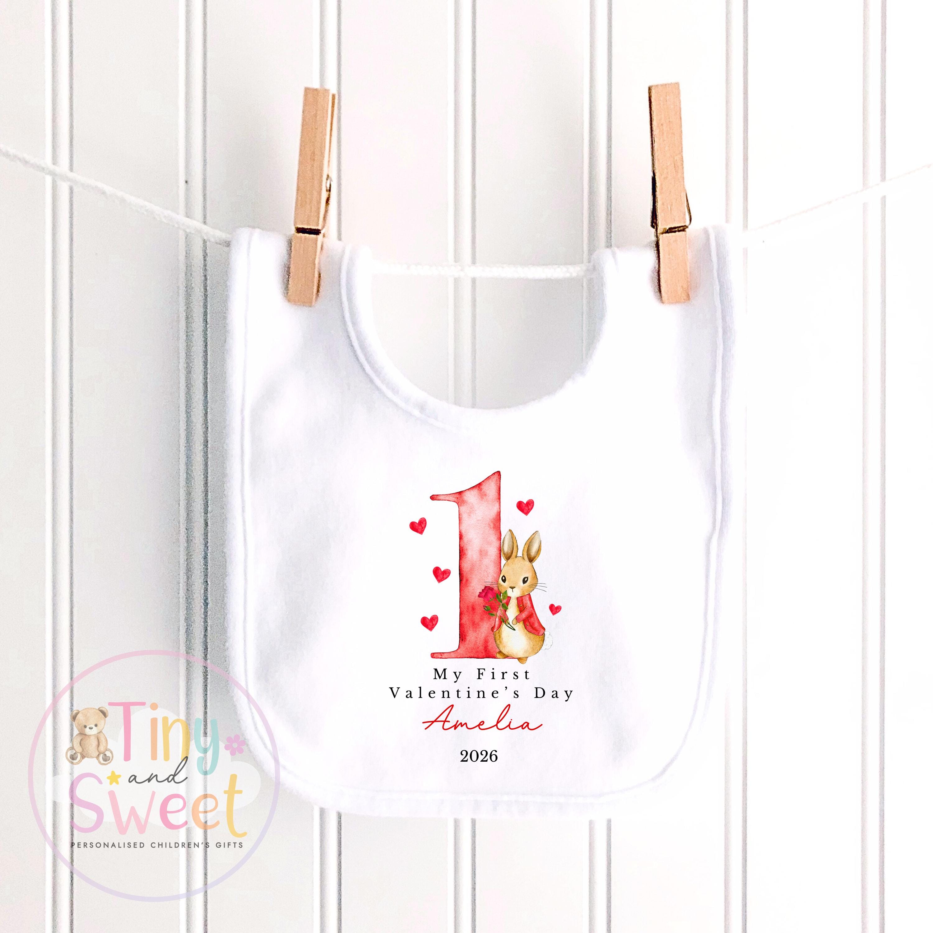 My First Valentines Day Gift, Personalised 1st Valentines Gift, First Valentines Teddy, Personalised Valentines Bunny, Soft Toy Keepsake