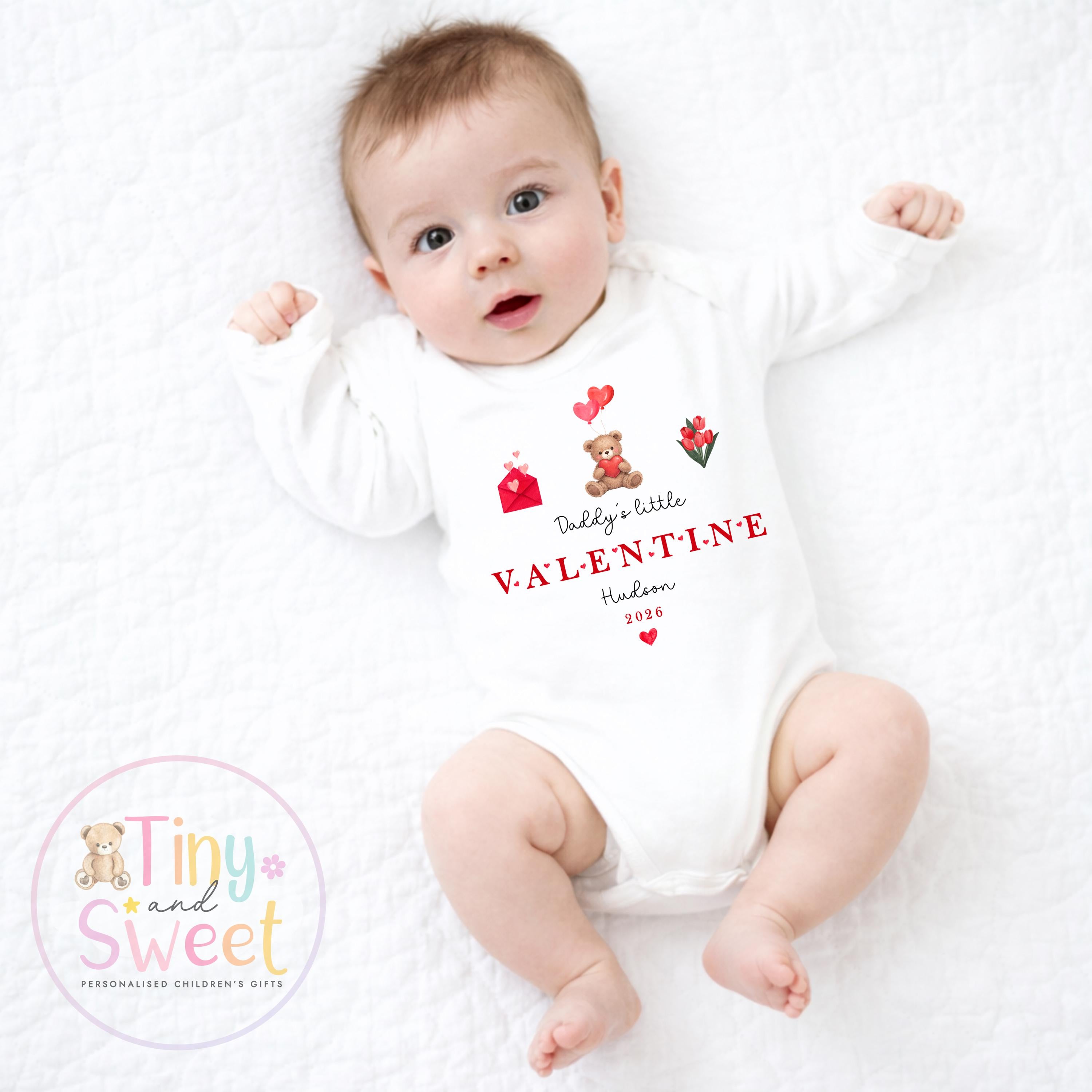 Mummy/Daddys Little Valentine Personalised Babygrow