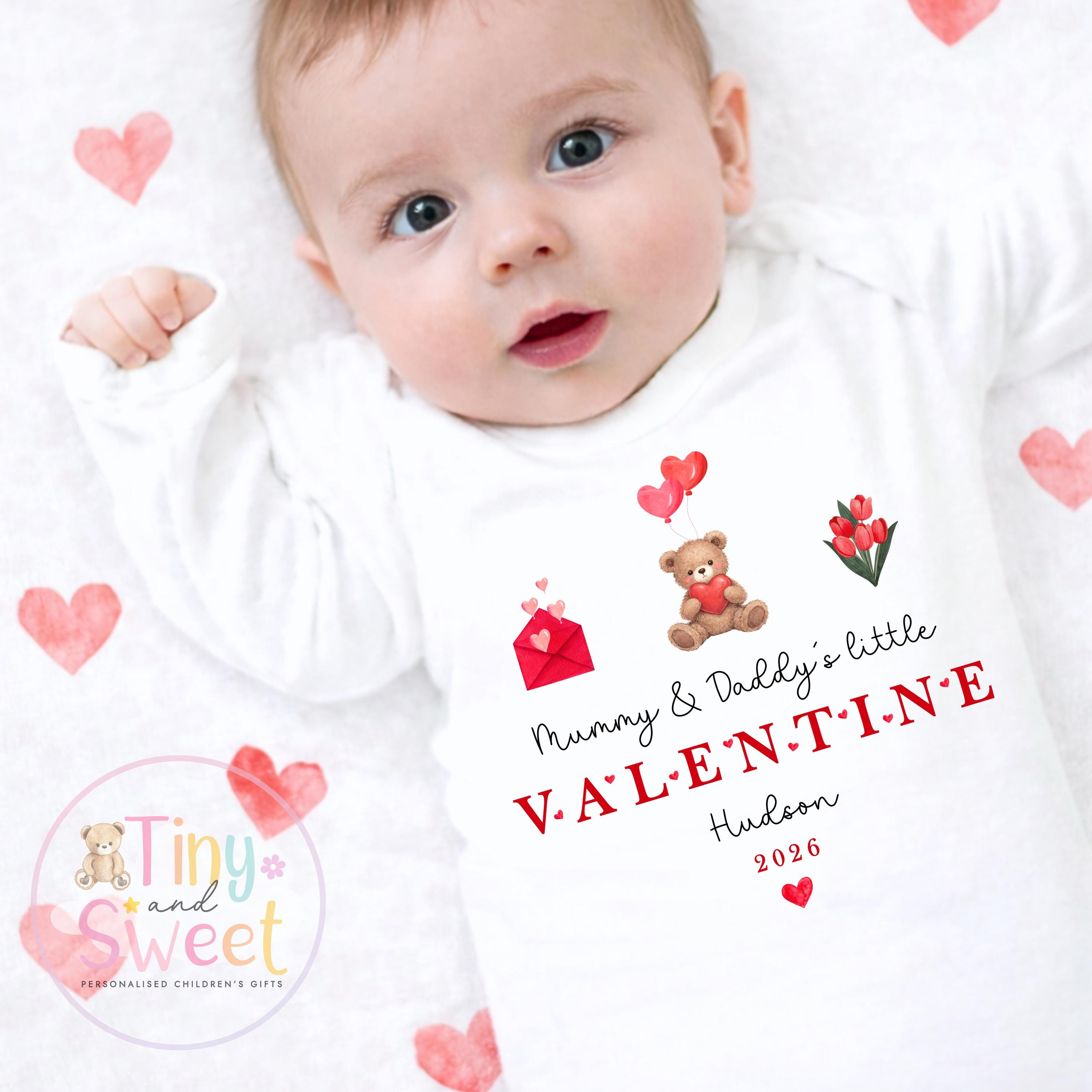 Mummy/Daddys Little Valentine Personalised Babygrow