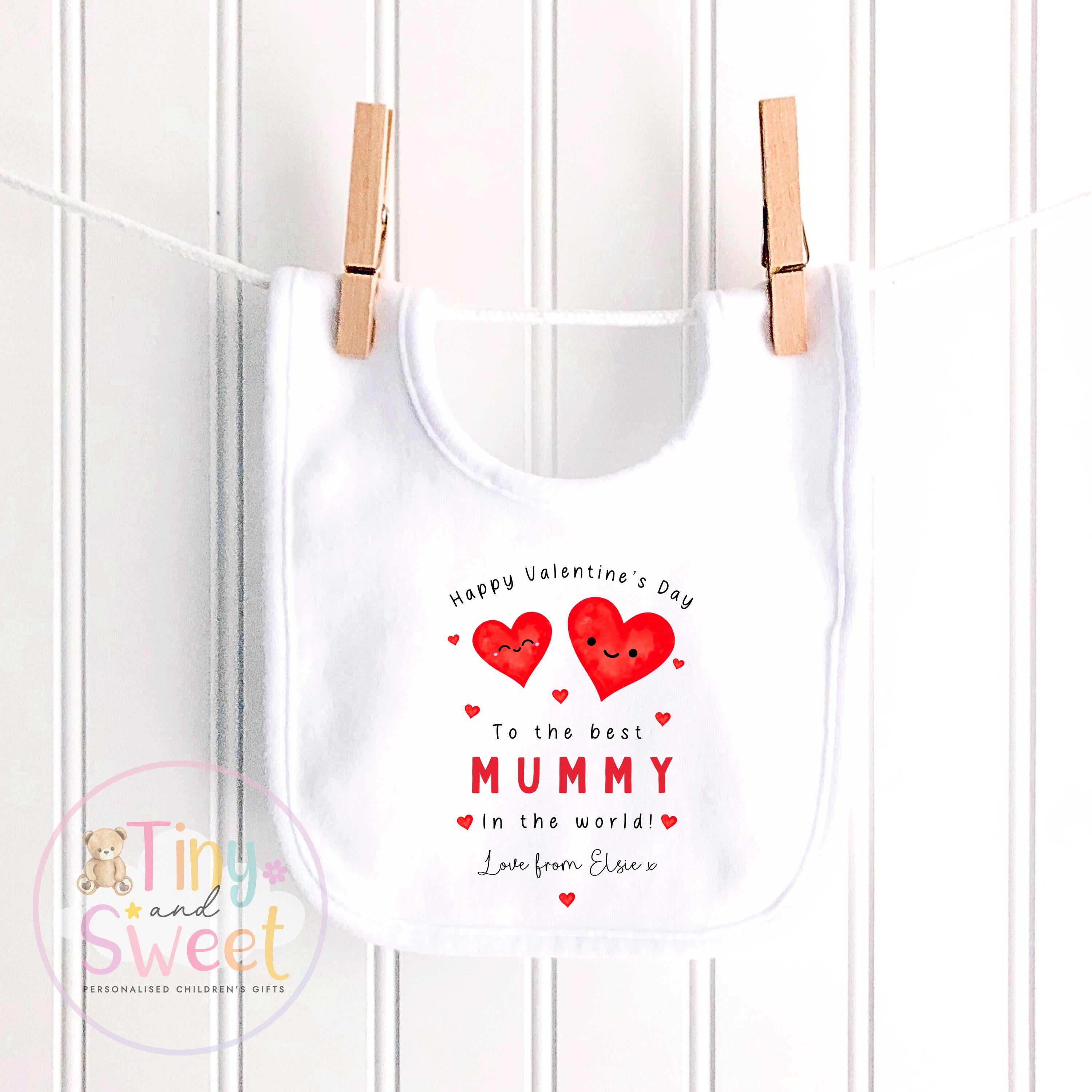 Valentines Day babygrow, 1st valentines day sleepsuit, 1st Valentines, New Baby Gift, Daddy Mummy Valentines