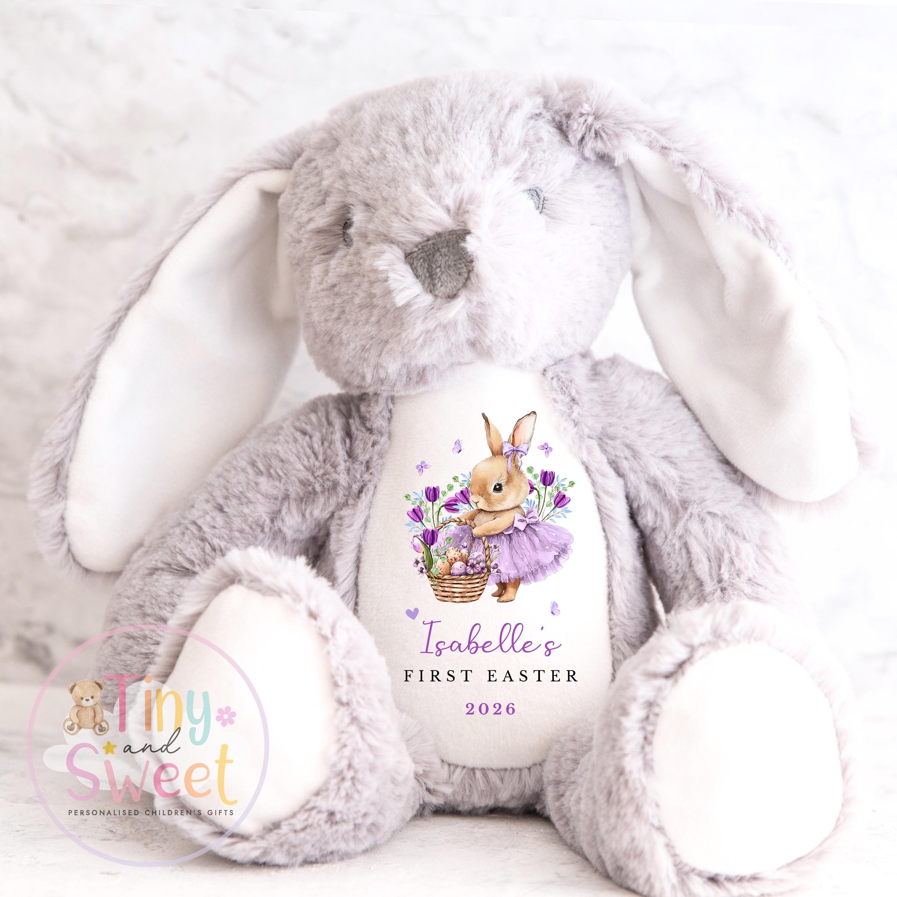 My First Easter Gift, 1st Easter Gift, Easter Bunny Toy, Personalised Easter Bunny, Soft Toy Keepsake, Name Bunny, Granddaughter Gift
