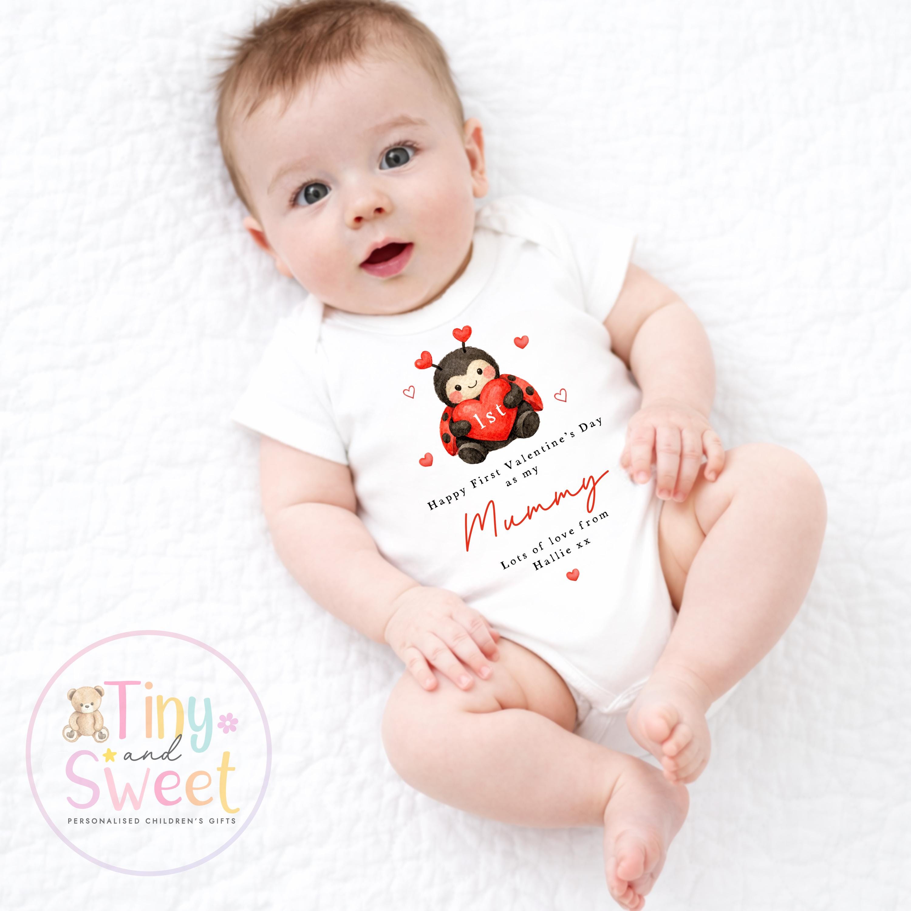 Valentines Day babygrow, 1st valentines day sleepsuit, 1st Valentines as My Daddy, New Dad Gift, Daddy Valentines