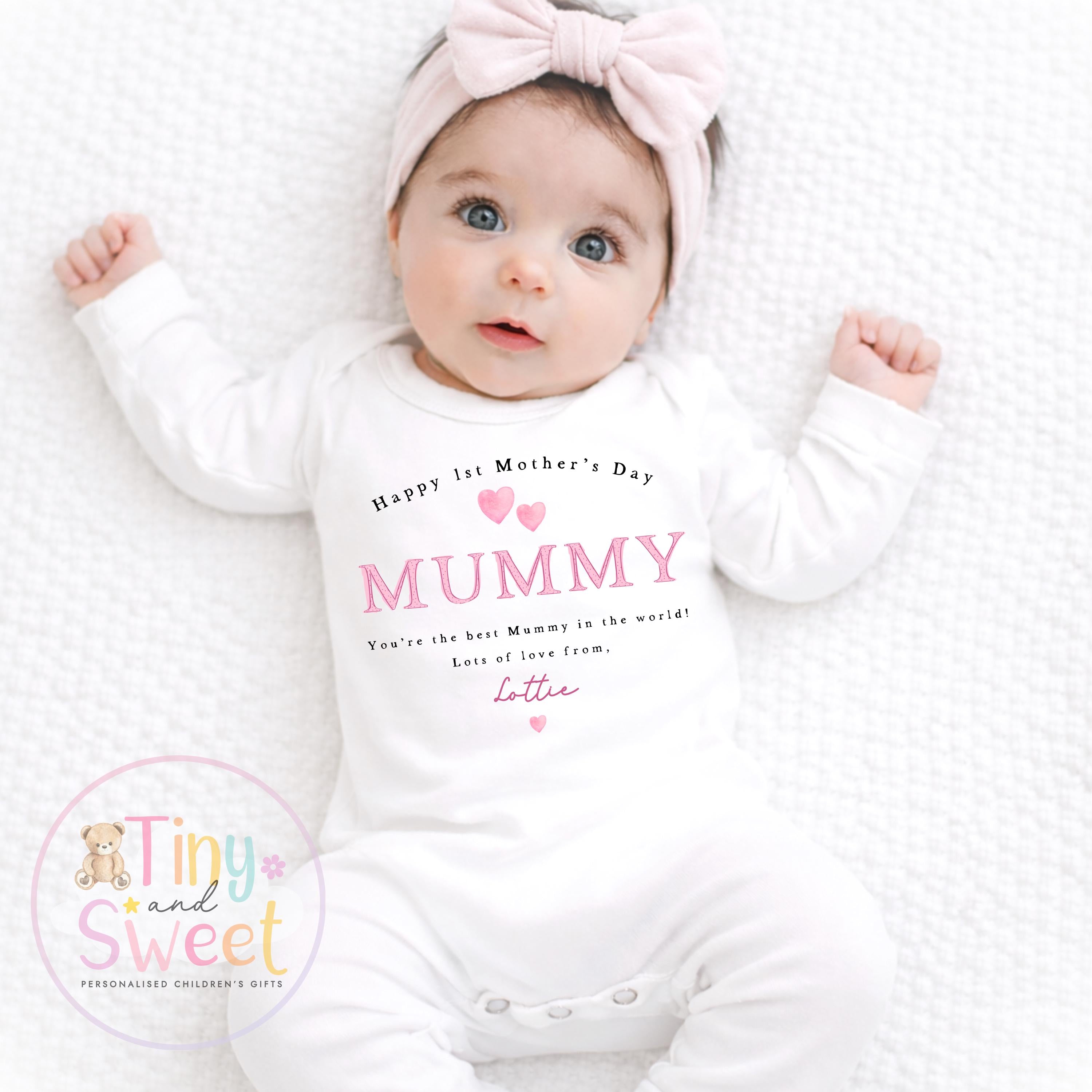 Mothers Day Sleepsuit, Mothers Day Babygrow, 1st Mothers Day as My Mummy, New Mum Gift, Mothers Day, Mum, Sleepsuit Babygrow Bodysuit