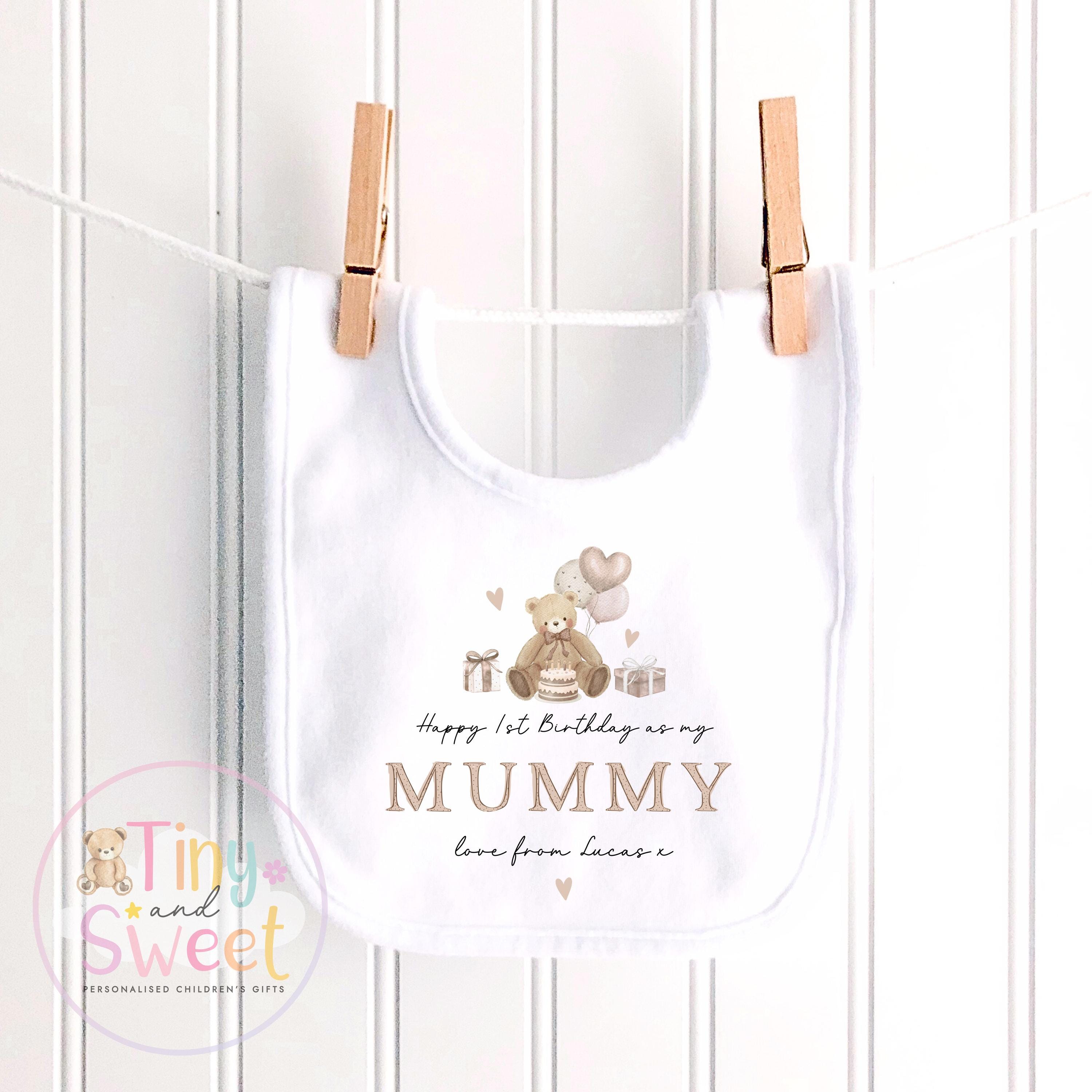 Happy 1st Birthday as My Mummy Sleepsuit, Baby Gift from Newborn, Personalised Baby Outfit, First Birthday as Mummy, Cute Baby Vest for Mum