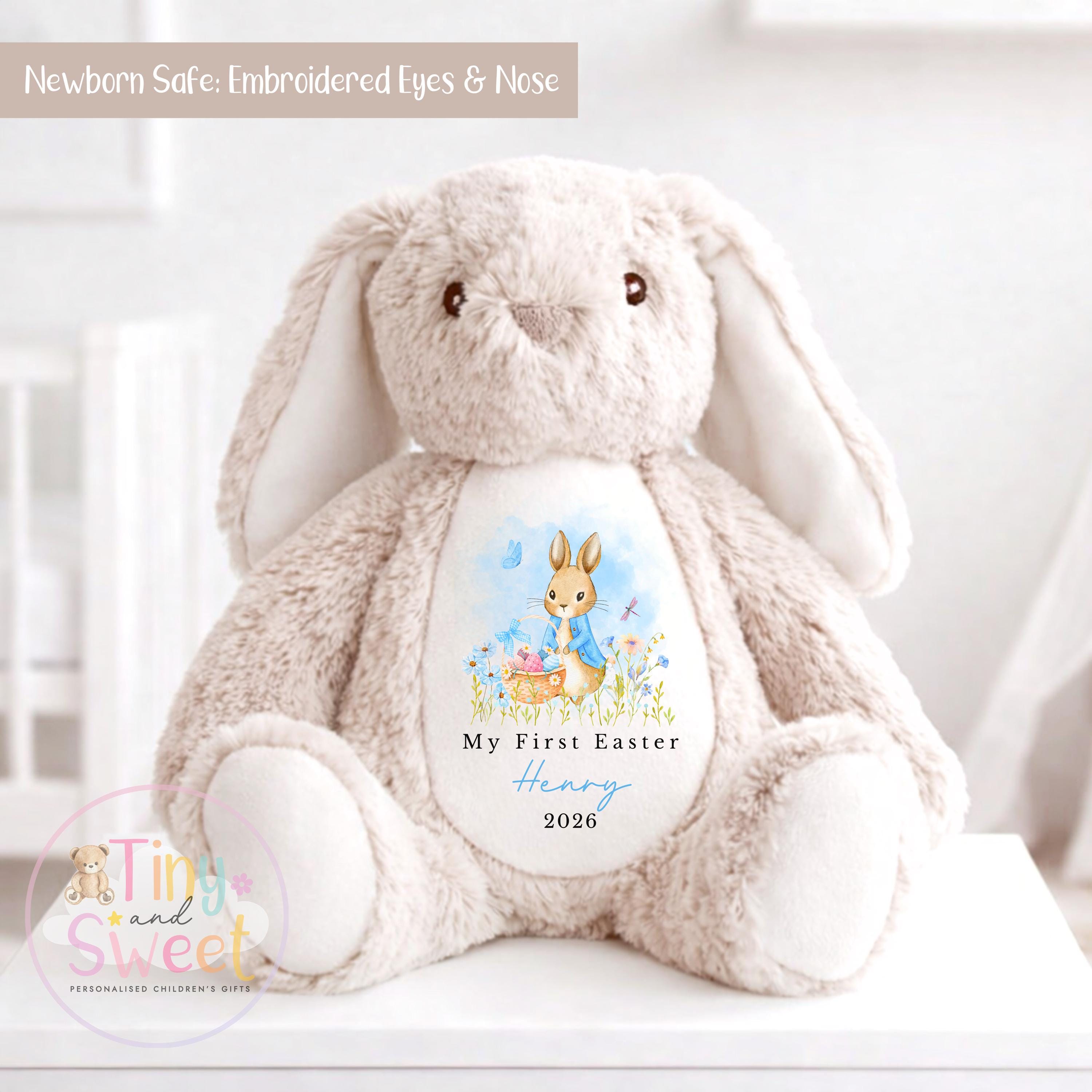 My First Easter Gift, Personalised 1st Easter Gift, First Easter Teddy, Easter Bunny Toy, Personalised Easter Bunny, Soft Toy Keepsake