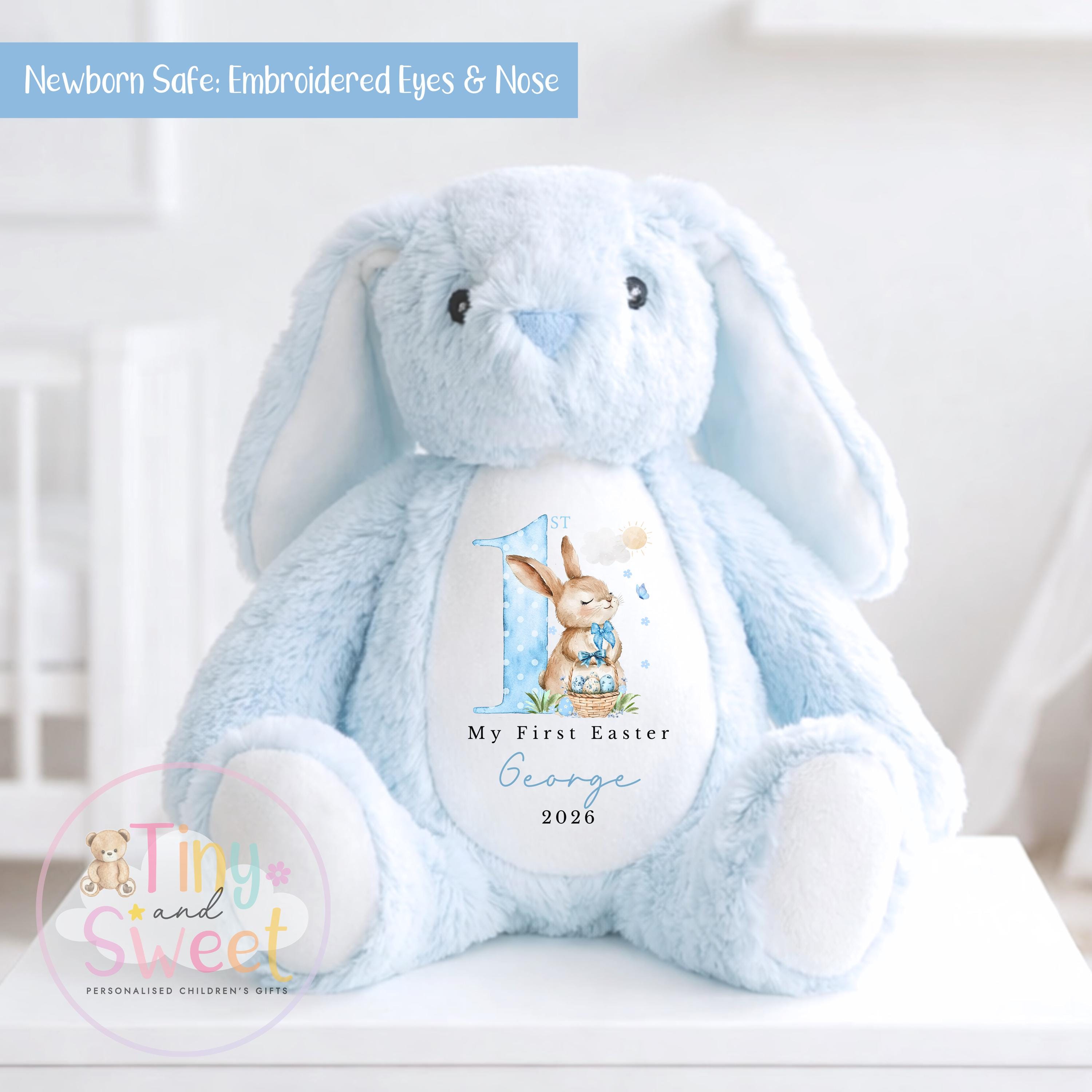 My First Easter Gift, 1st Easter Gift, Easter Bunny Toy, Personalised Easter Bunny, Soft Toy Keepsake, Name Bunny, Grandson Gift