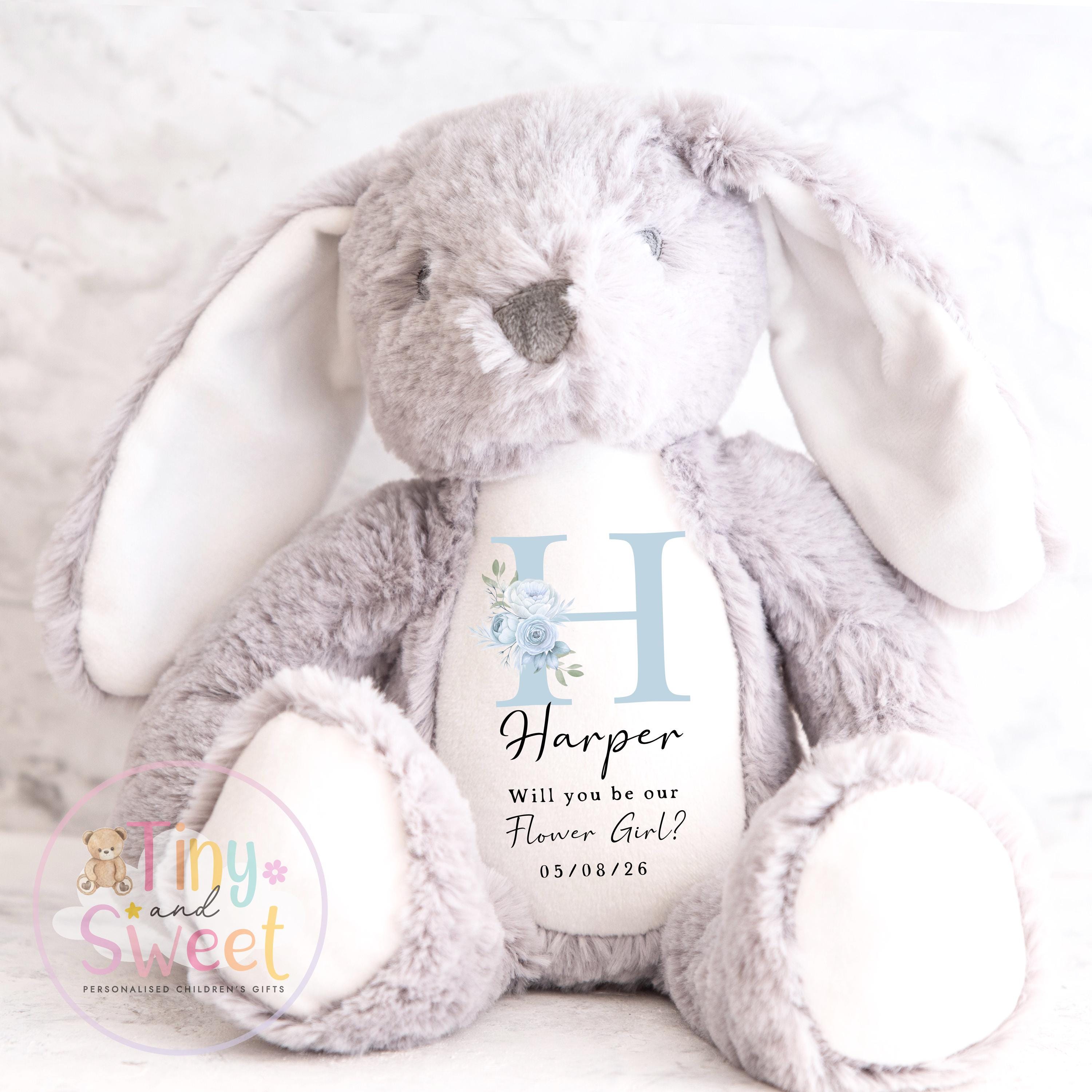 Personalised Flower Girl Bunny, Flower Girl Gift, Will you be my flower girl Bunny, Personalised Soft Toy, Flower Girl Proposal, Bridesmaid