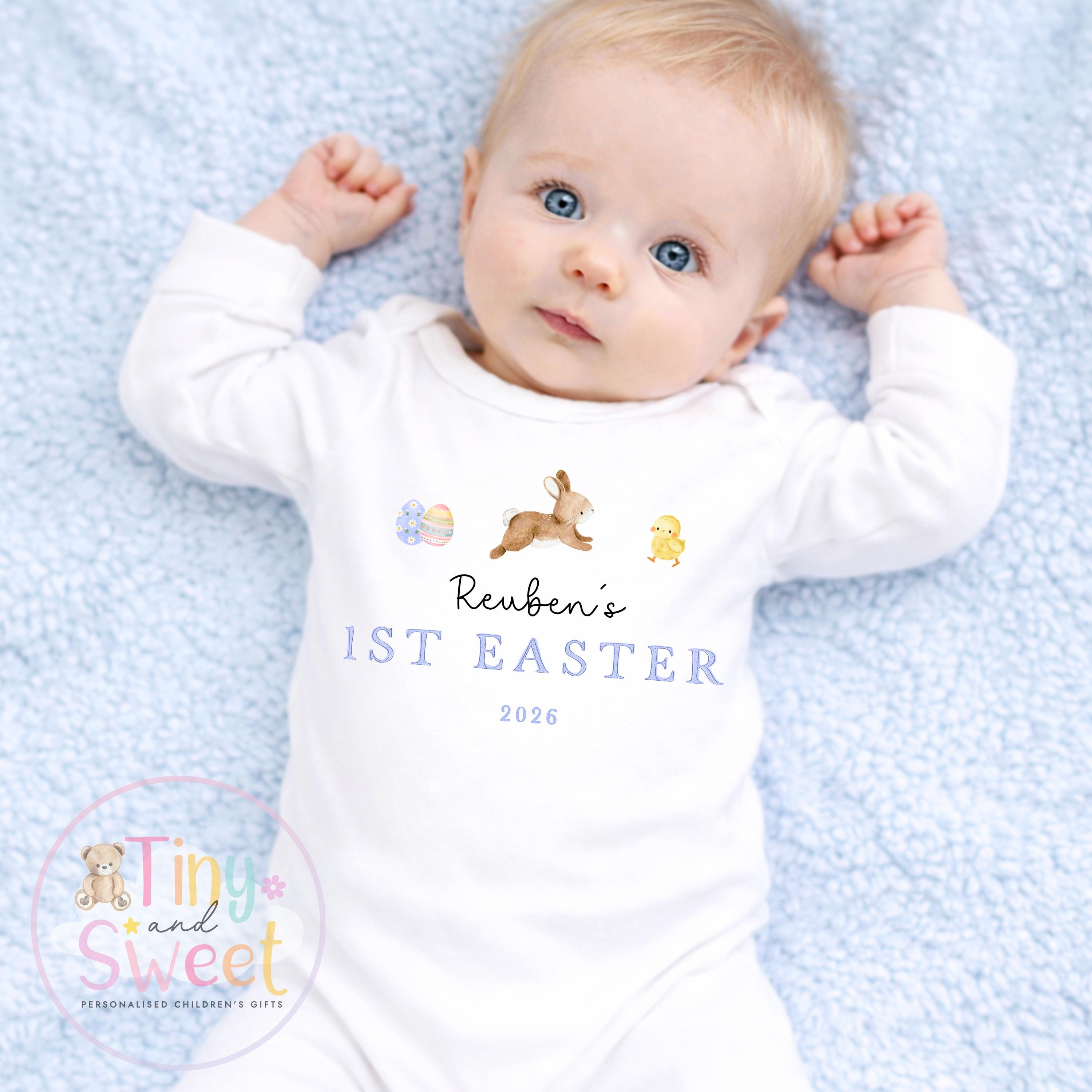 Easter T Shirt, Easter Sleepsuit, My 1st Easter, My First Easter, Babies first Easter sleepsuit, Easter baby outfit, New baby gift