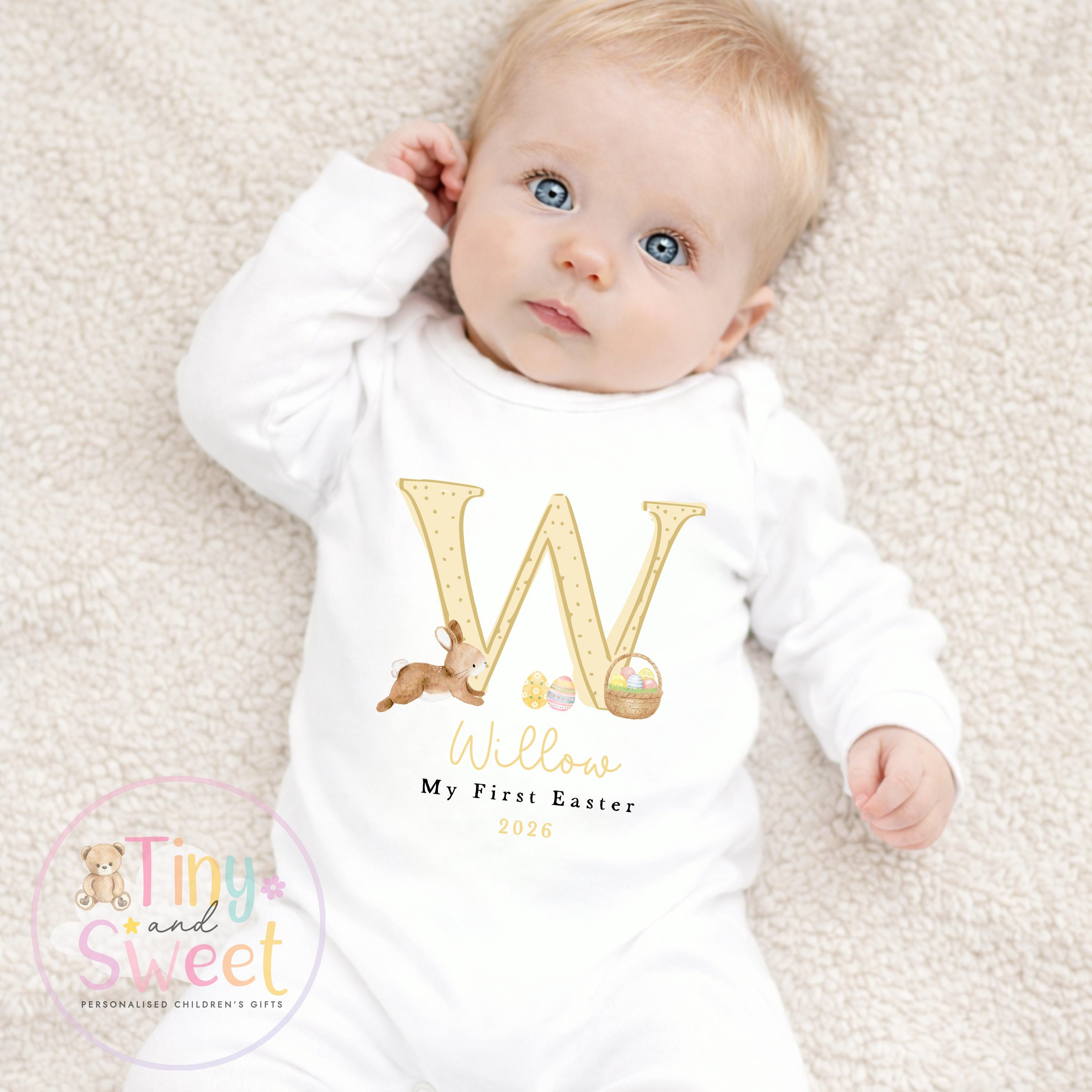 Easter Babygrow, Easter Sleepsuit, My 1st Easter, My First Easter, Babies first Easter sleepsuit, Easter baby outfit, New baby gift