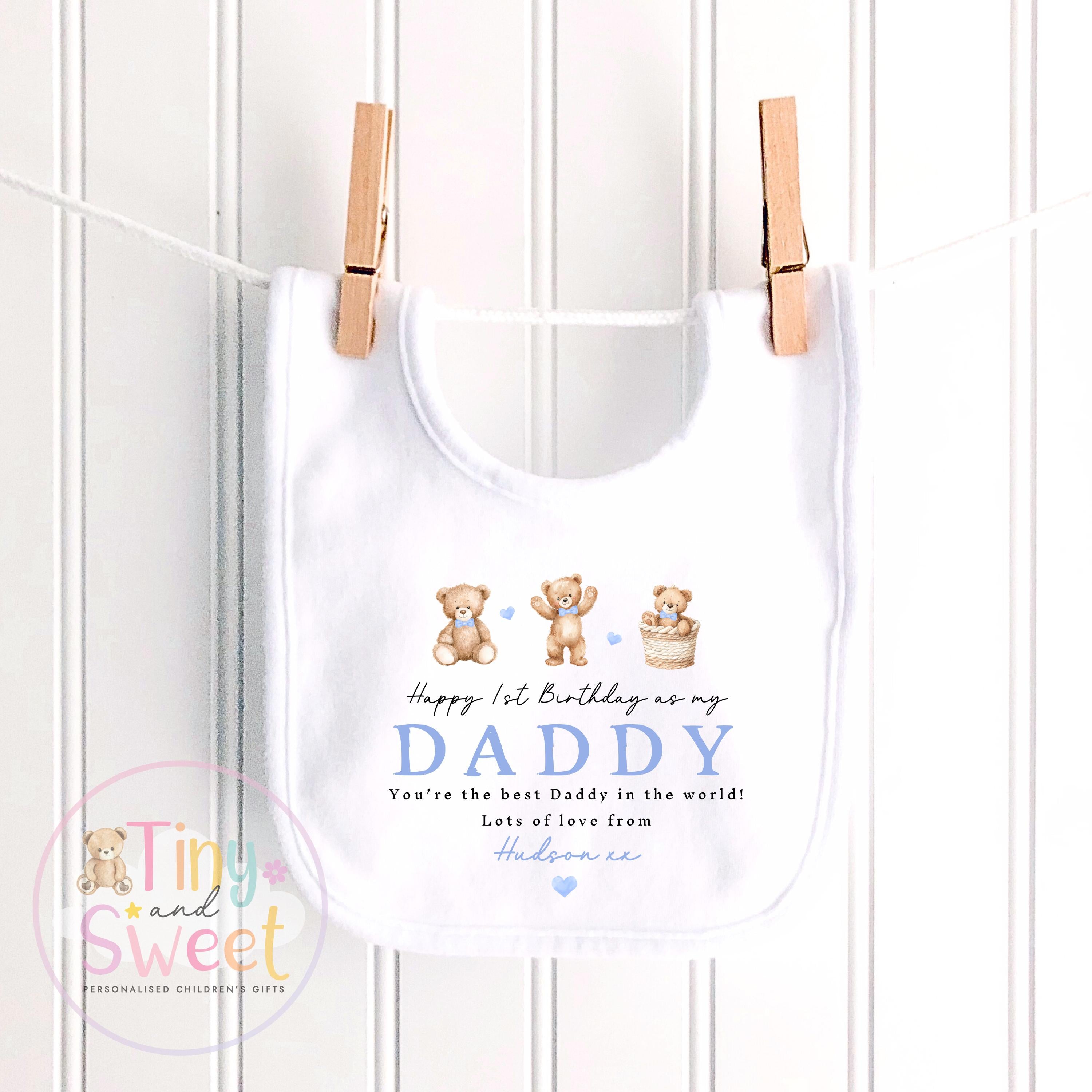 Happy First Birthday As My Daddy Sleepsuit - 1st Birthday As Daddy - Personalised Baby Boy Girl Gift - New Dad Present from Baby