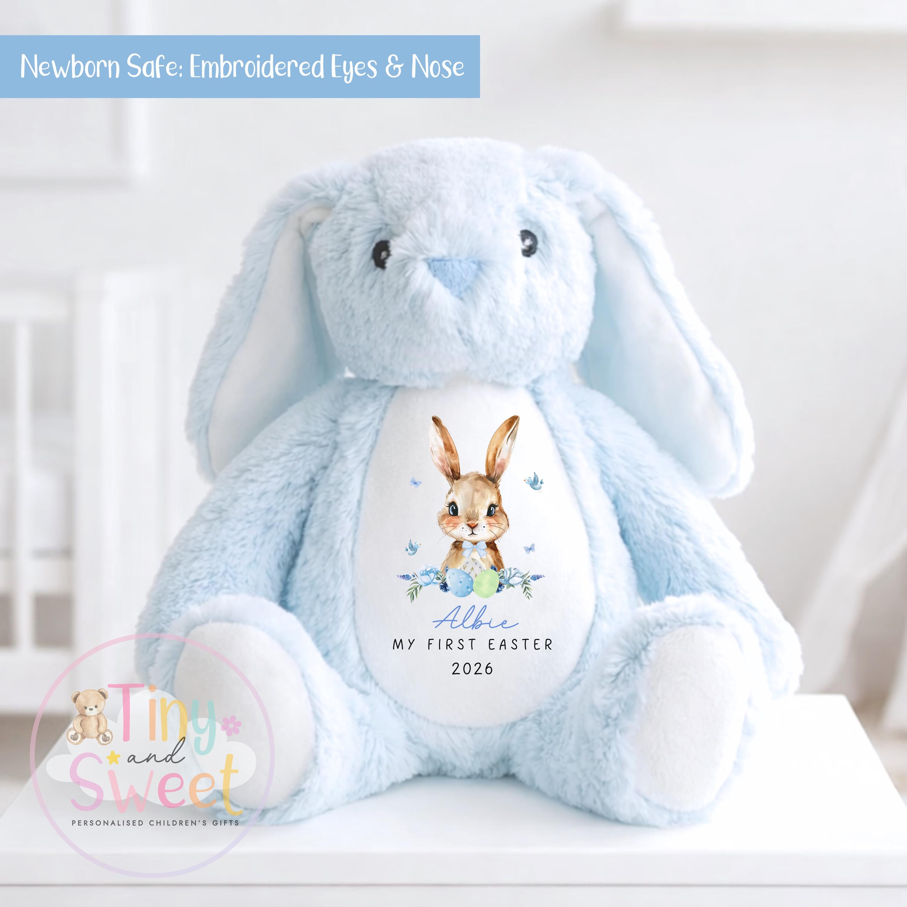 My First Easter Gift, 1st Easter Gift, Easter Bunny Toy, Personalised Easter Bunny, Soft Toy Keepsake, Name Bunny, Grandson Gift