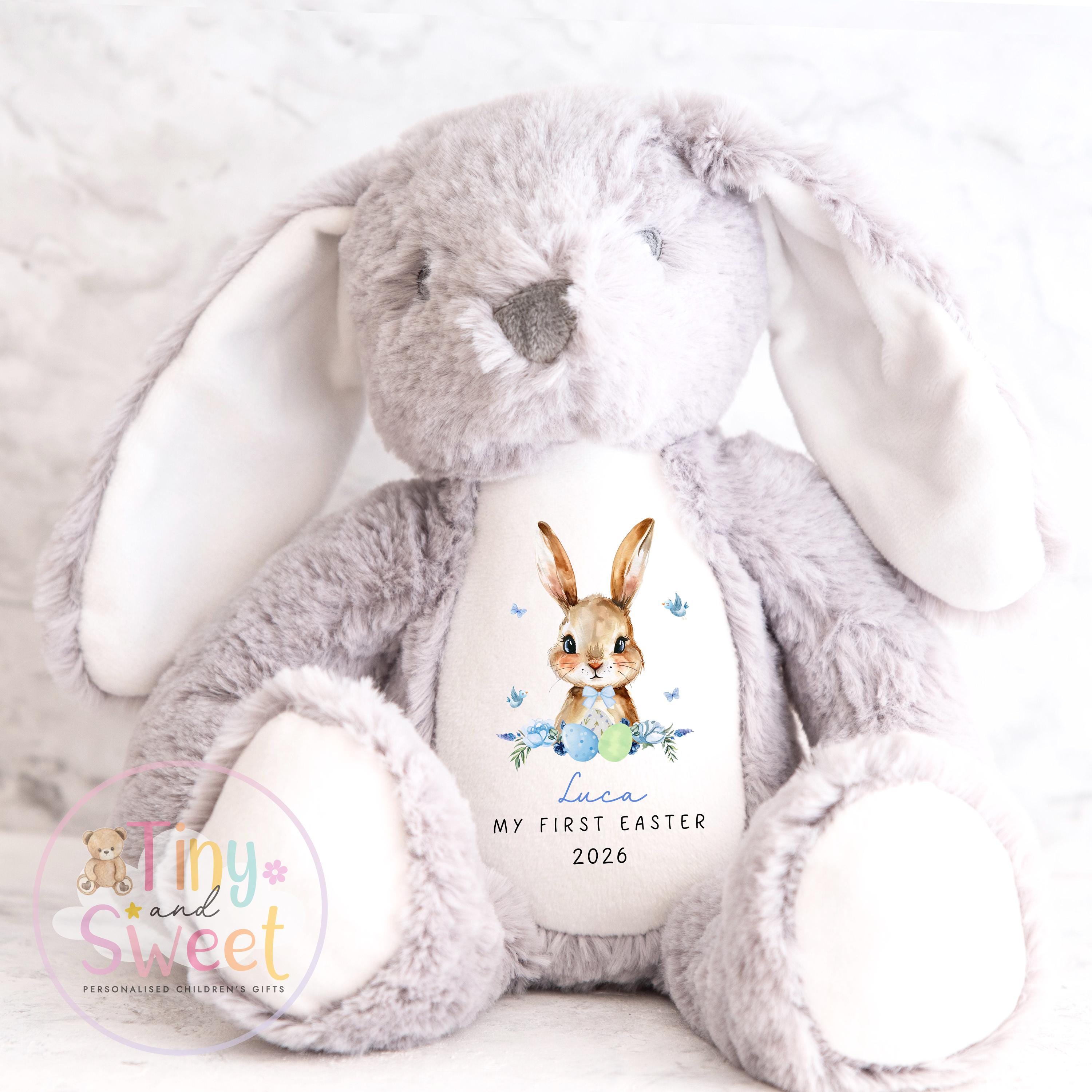 My First Easter Gift, 1st Easter Gift, Easter Bunny Toy, Personalised Easter Bunny, Soft Toy Keepsake, Name Bunny, Grandson Gift