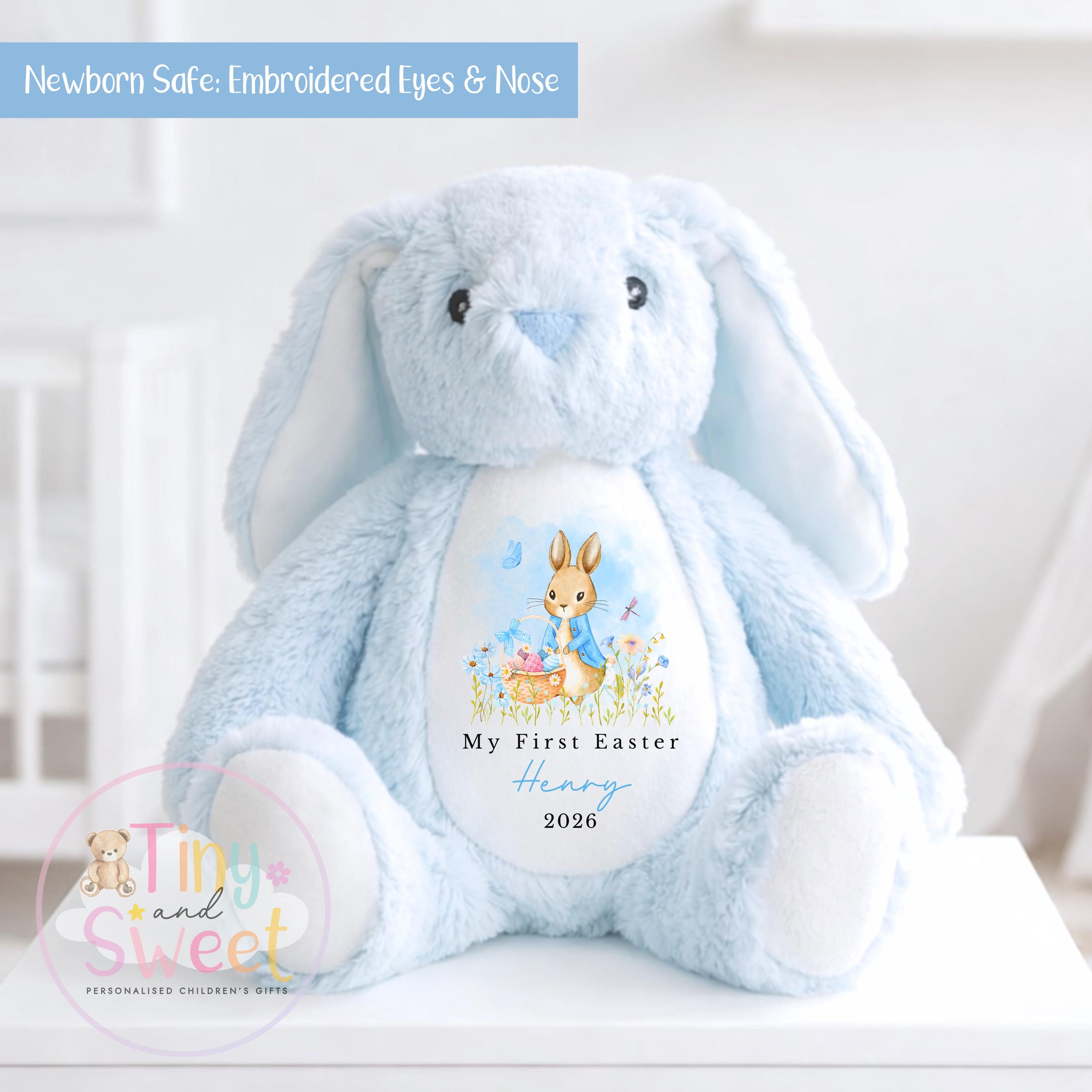My First Easter Gift, Personalised 1st Easter Gift, First Easter Teddy, Easter Bunny Toy, Personalised Easter Bunny, Soft Toy Keepsake