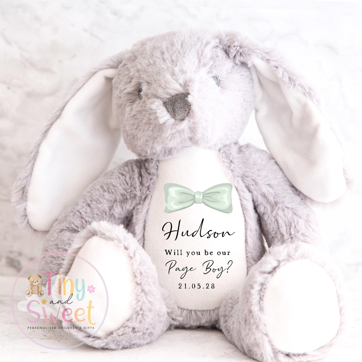 Personalised Page Boy Bunny, Page Boy Gift, Will you be my page boy Bunny, Personalised Soft Toy, Page Boy Proposal, Ring Bearer