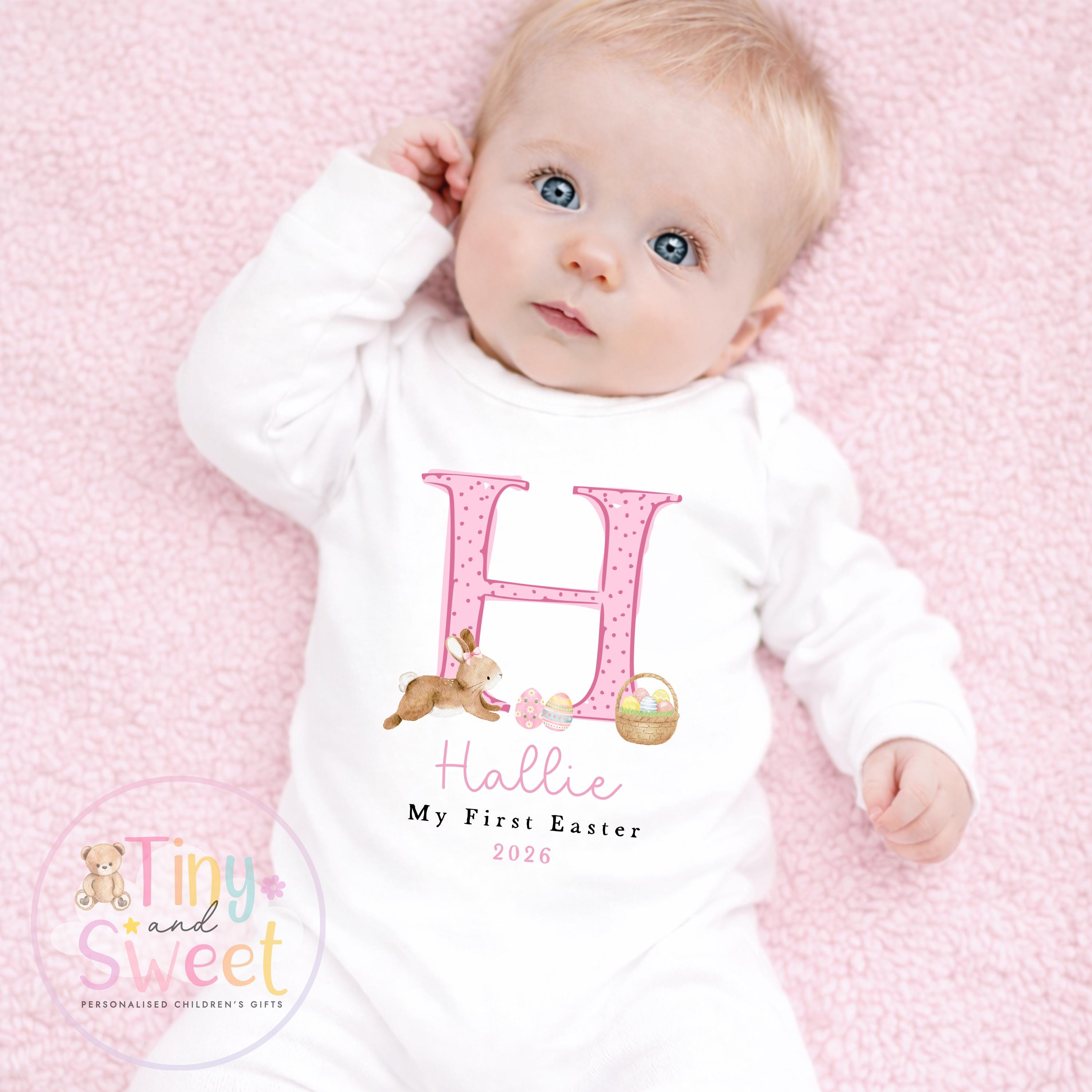 Easter T Shirt, Easter Sleepsuit, My 1st Easter, My First Easter, Babies first Easter sleepsuit, Easter baby outfit, New baby gift