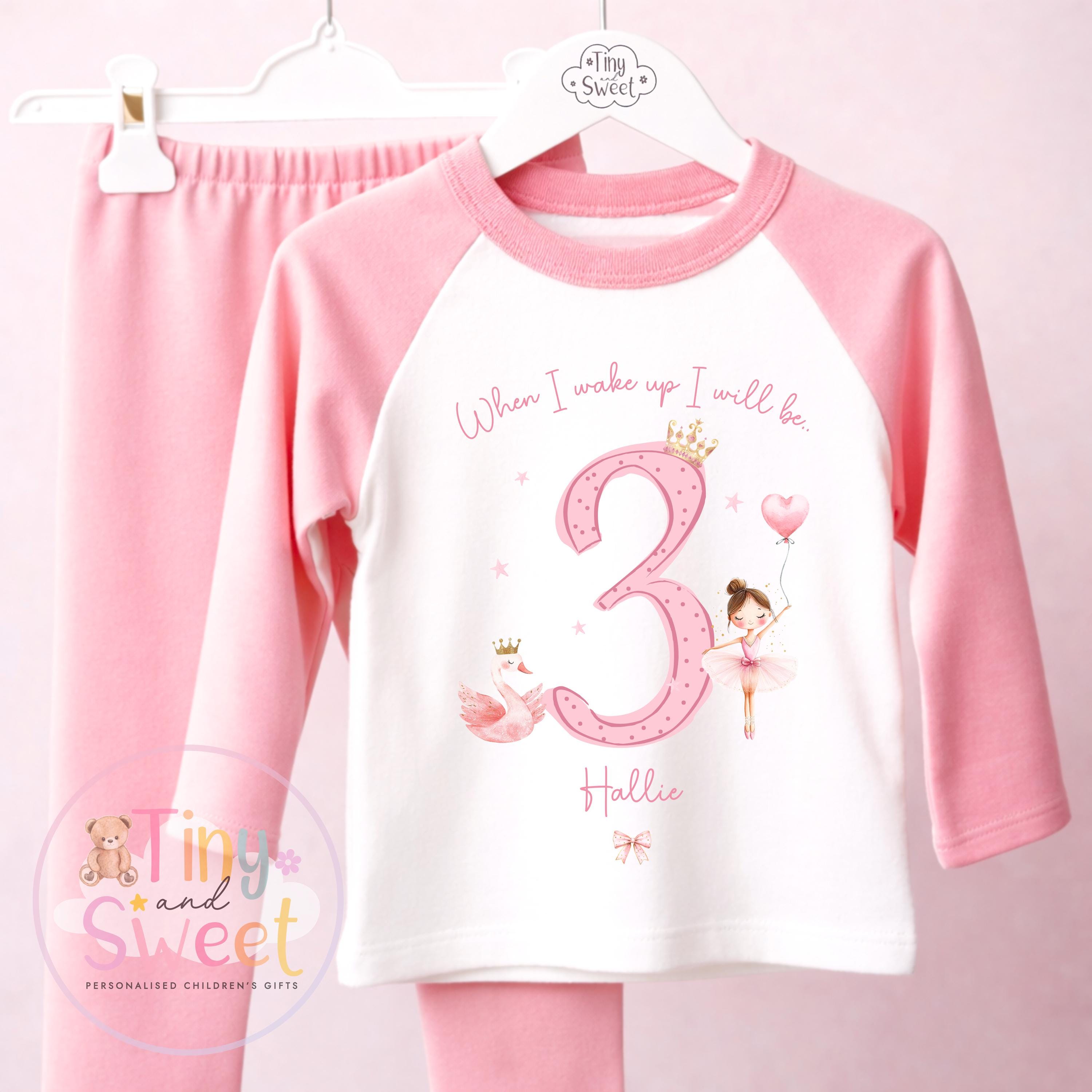 Personalised Ballerina Birthday Set – Girls ‘When I Wake Up I’ll Be…’ Outfit– Toddler Birthday, Cute Ballet Princess Theme