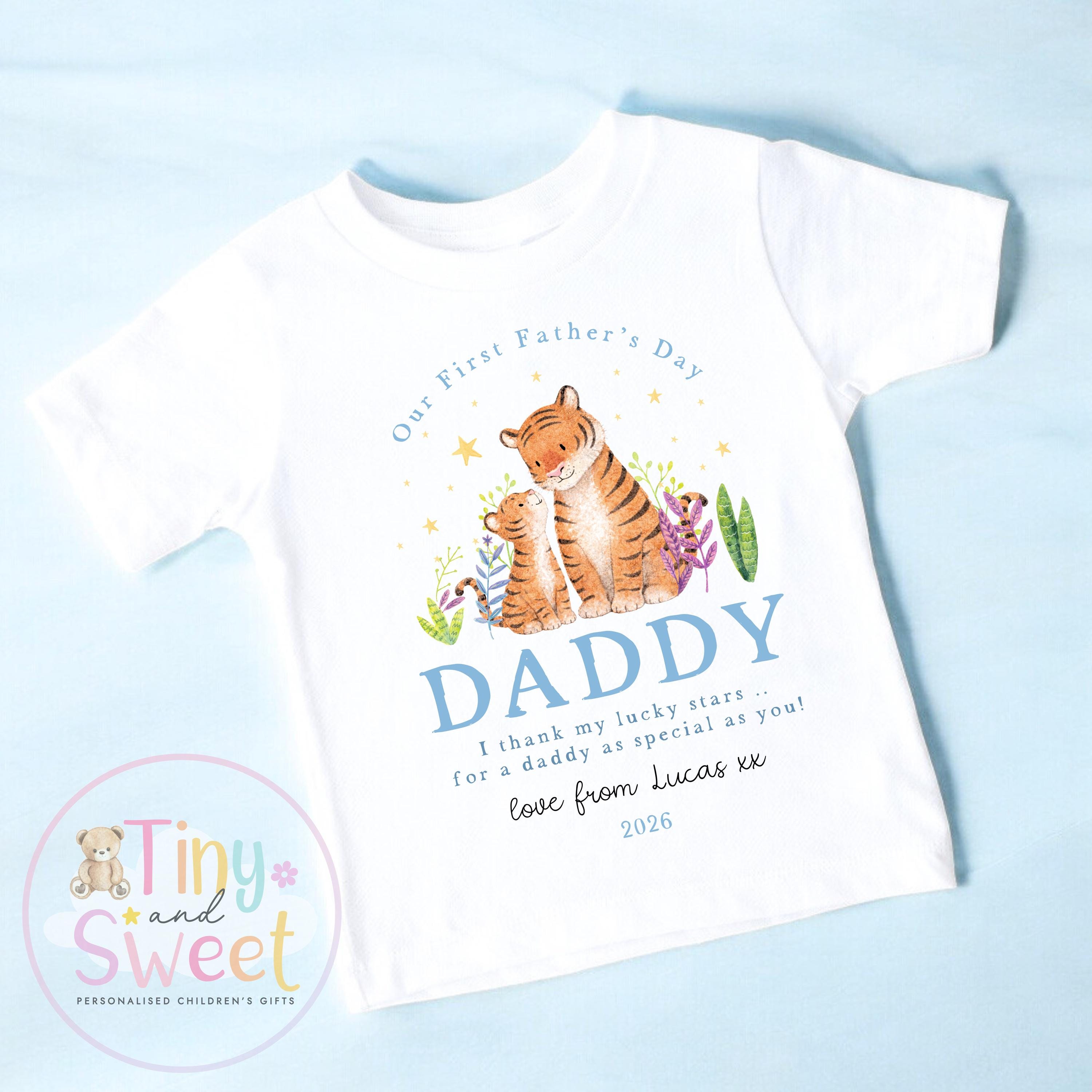 Fathers Day T Shirt, Sleepsuit, 1st Fathers Day As My Daddy, New Dad Gift, Tiger Fathers Day, 1st Fathers Day Babygrow, Babygrow Bodysuit