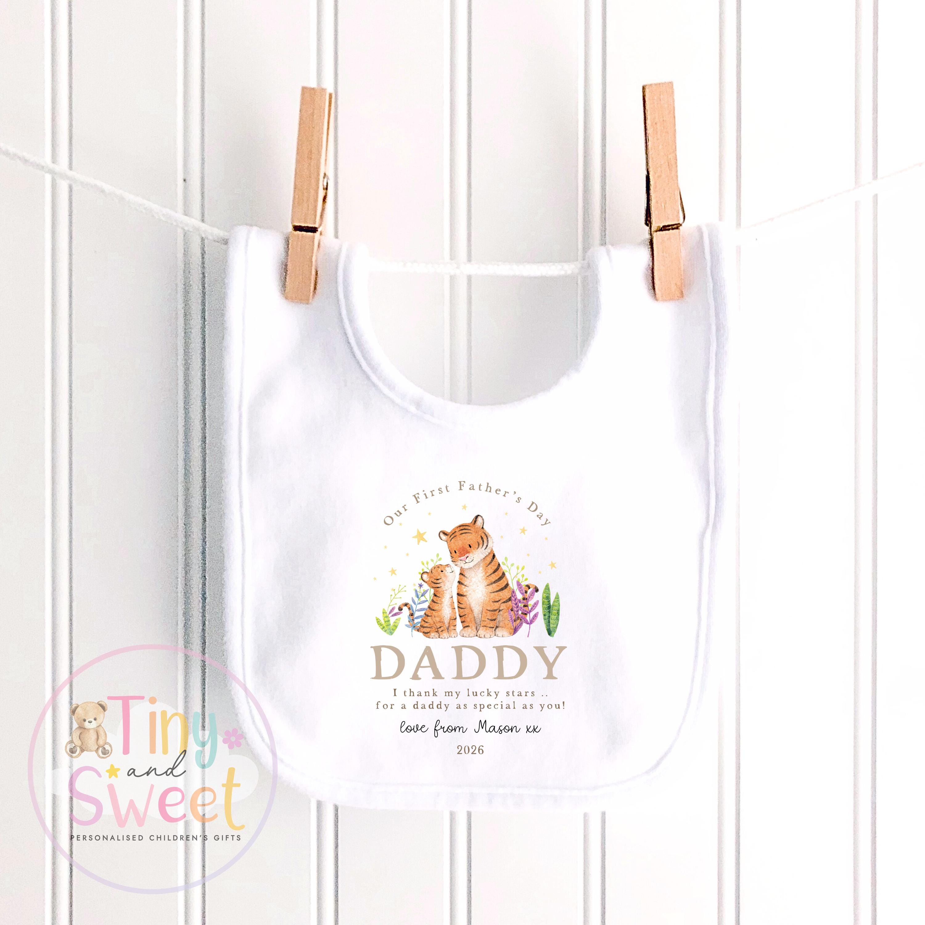 Fathers Day Sleepsuit, 1st Fathers Day As My Daddy, New Dad Gift, Tiger Fathers Day, 1st Fathers Day Babygrow, Sleepsuit Babygrow Bodysuit