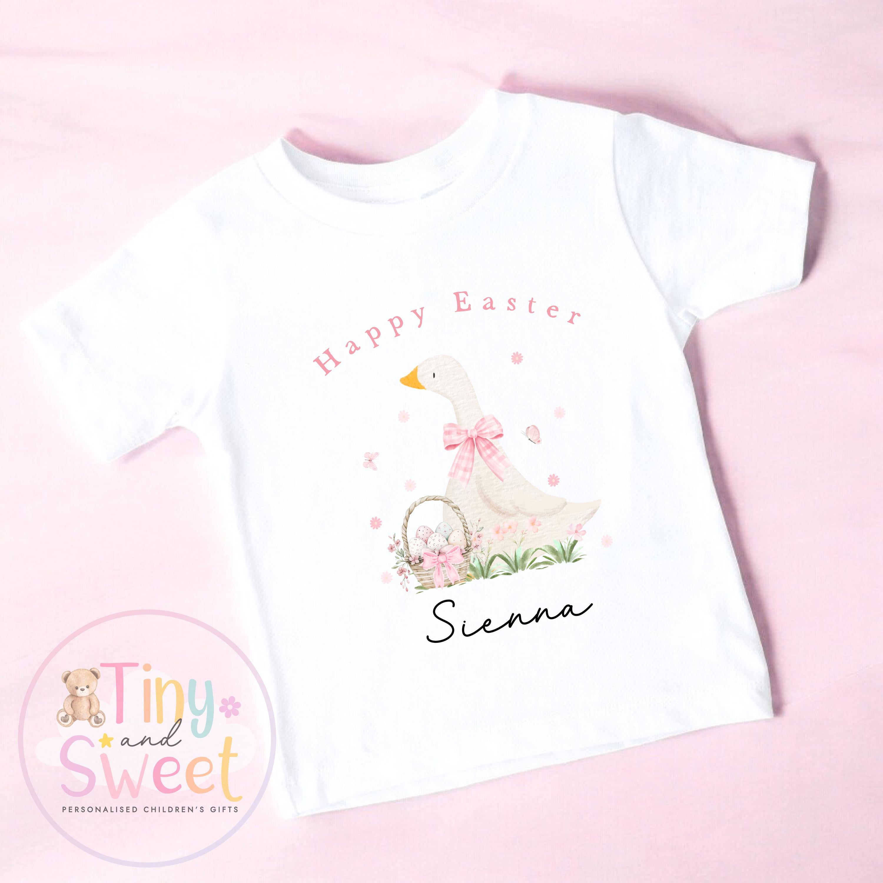 Personalised Easter Sweatshirt or T Shirt, Kids Duck Tee, Easter Duck T Shirt, Boys Easter Outfit, Easter Gift for Kids