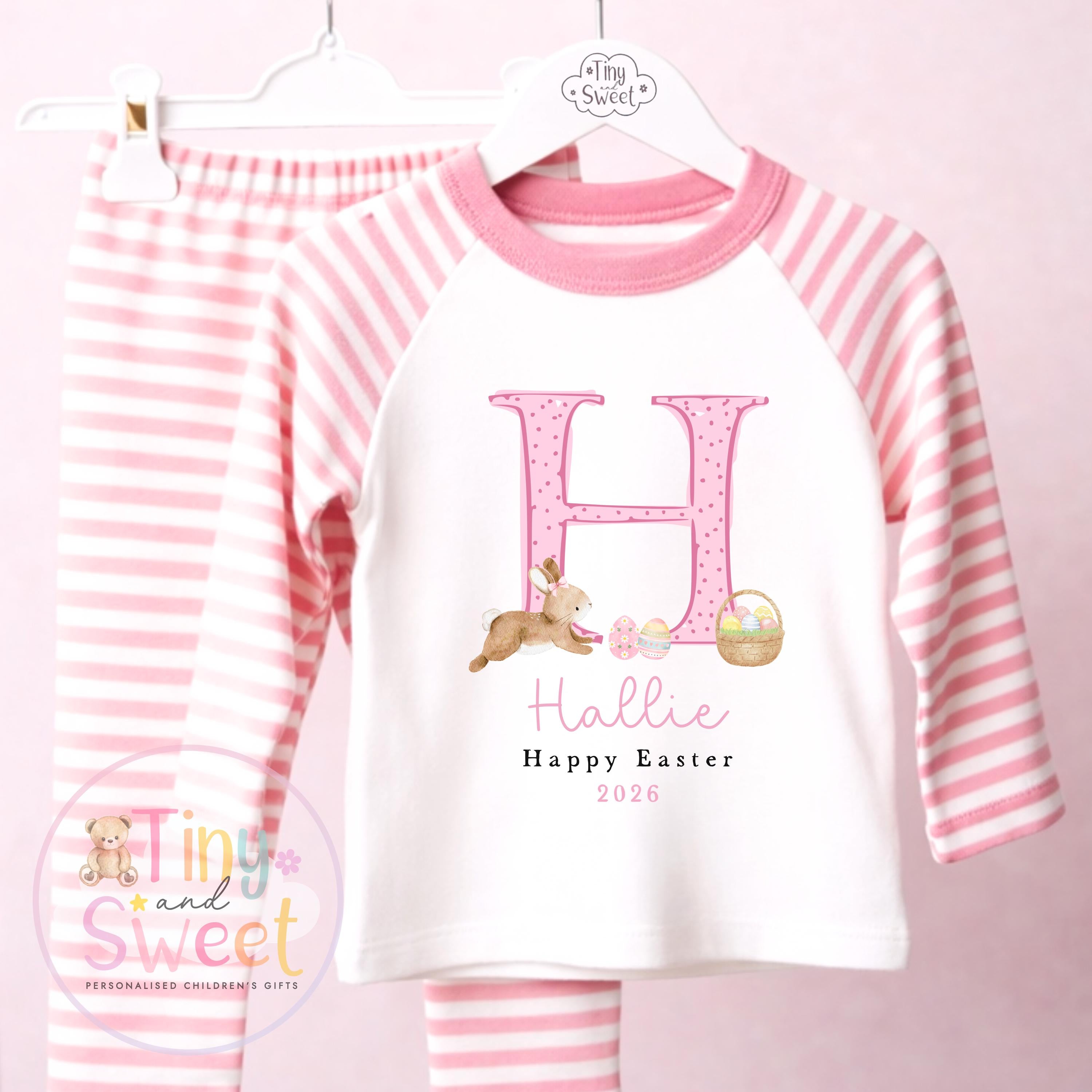 Personalised Easter Pyjamas – Unisex ‘When I Wake Up it will be Easter’ – Toddler Easter, Pjs, Easter Bunny, Kids Easter Pyjamas