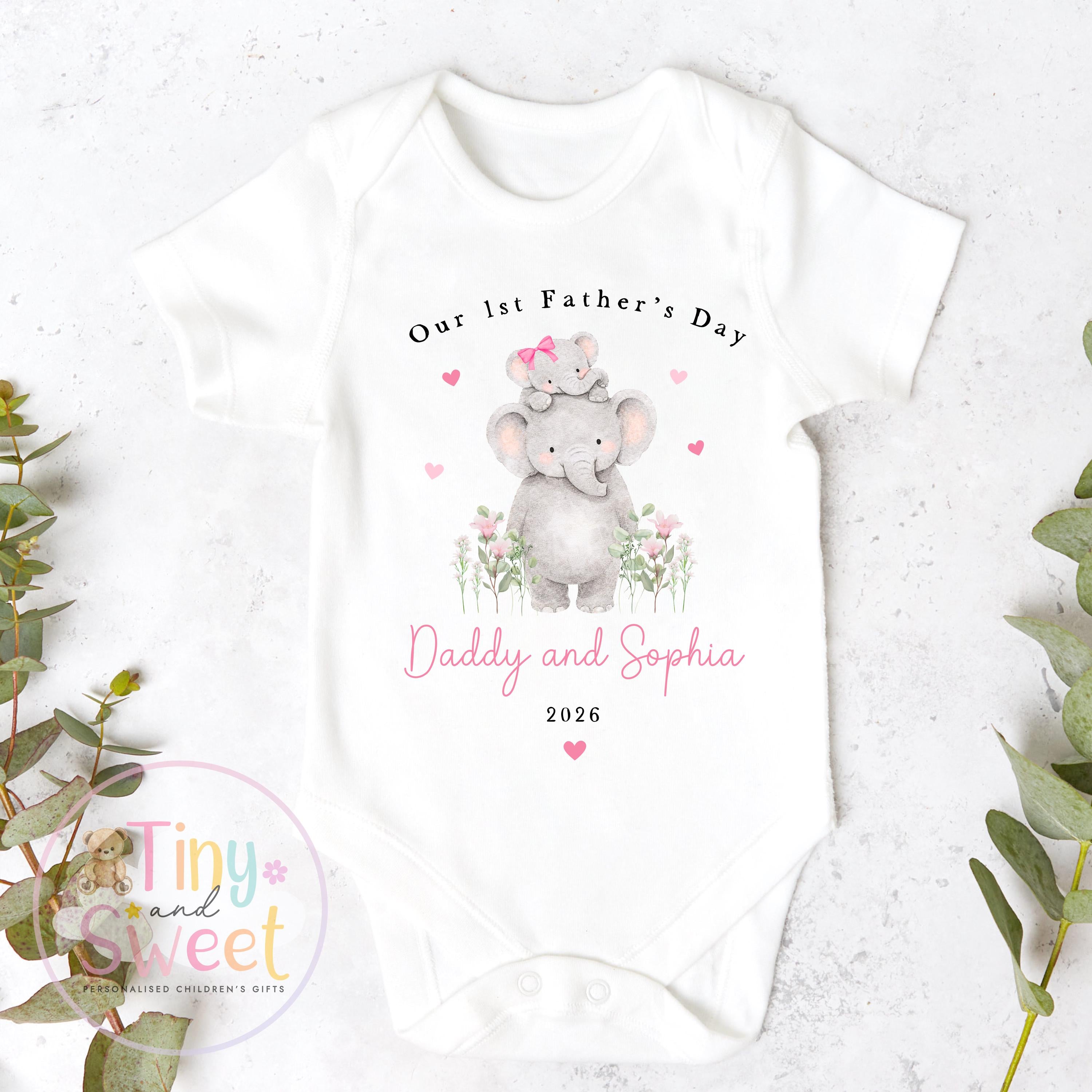 Fathers Day T Shirt, Elephant 1st Fathers Day As My Daddy, New Dad Gift, Fathers Day, 1st Fathers Day Babygrow, Sleepsuit Babygrow
