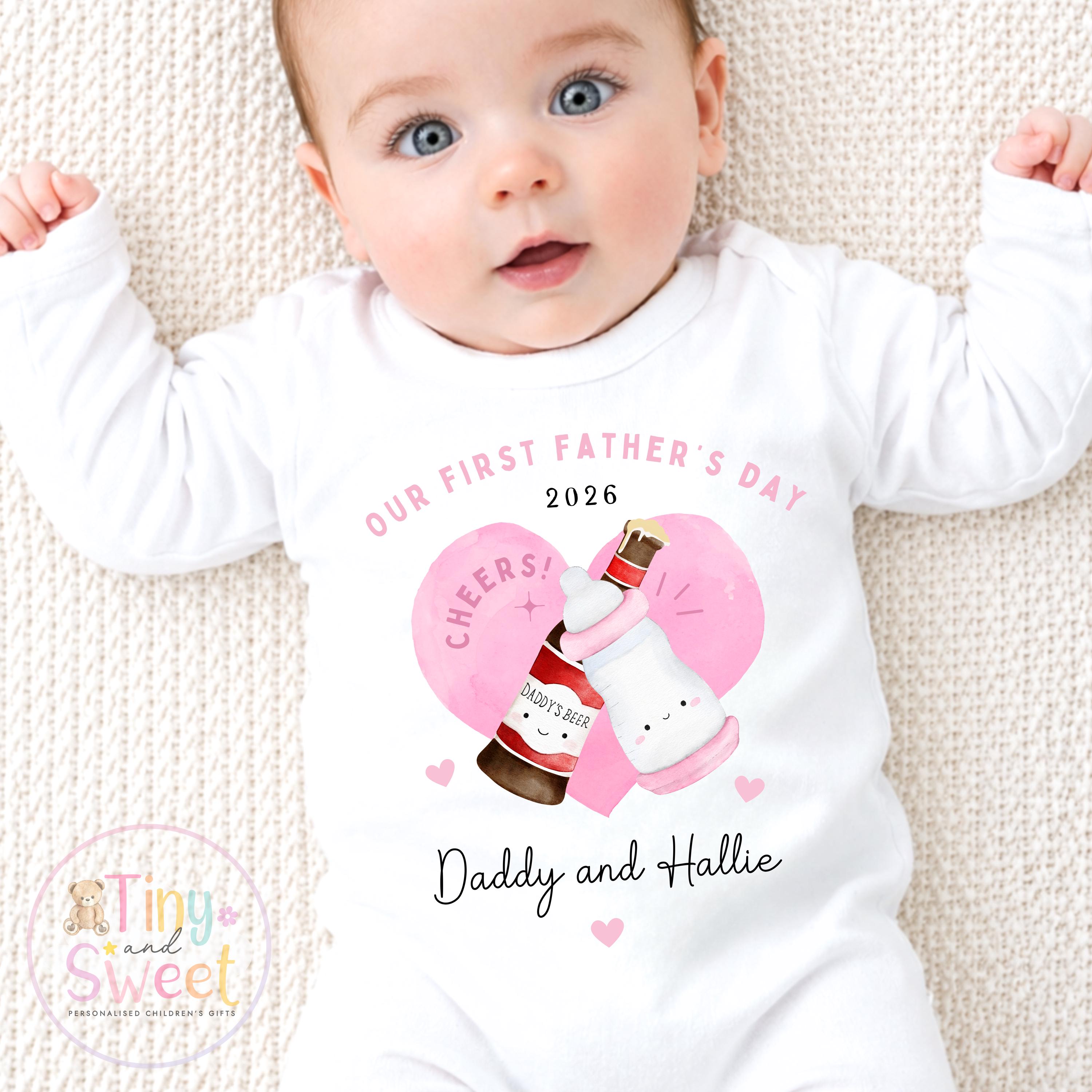 First Father’s Day Baby Sleepsuit, 1st Father’s Day as My Daddy Babygrow, New Dad Gift, Father’s Day Bodysuit, Baby Outfit