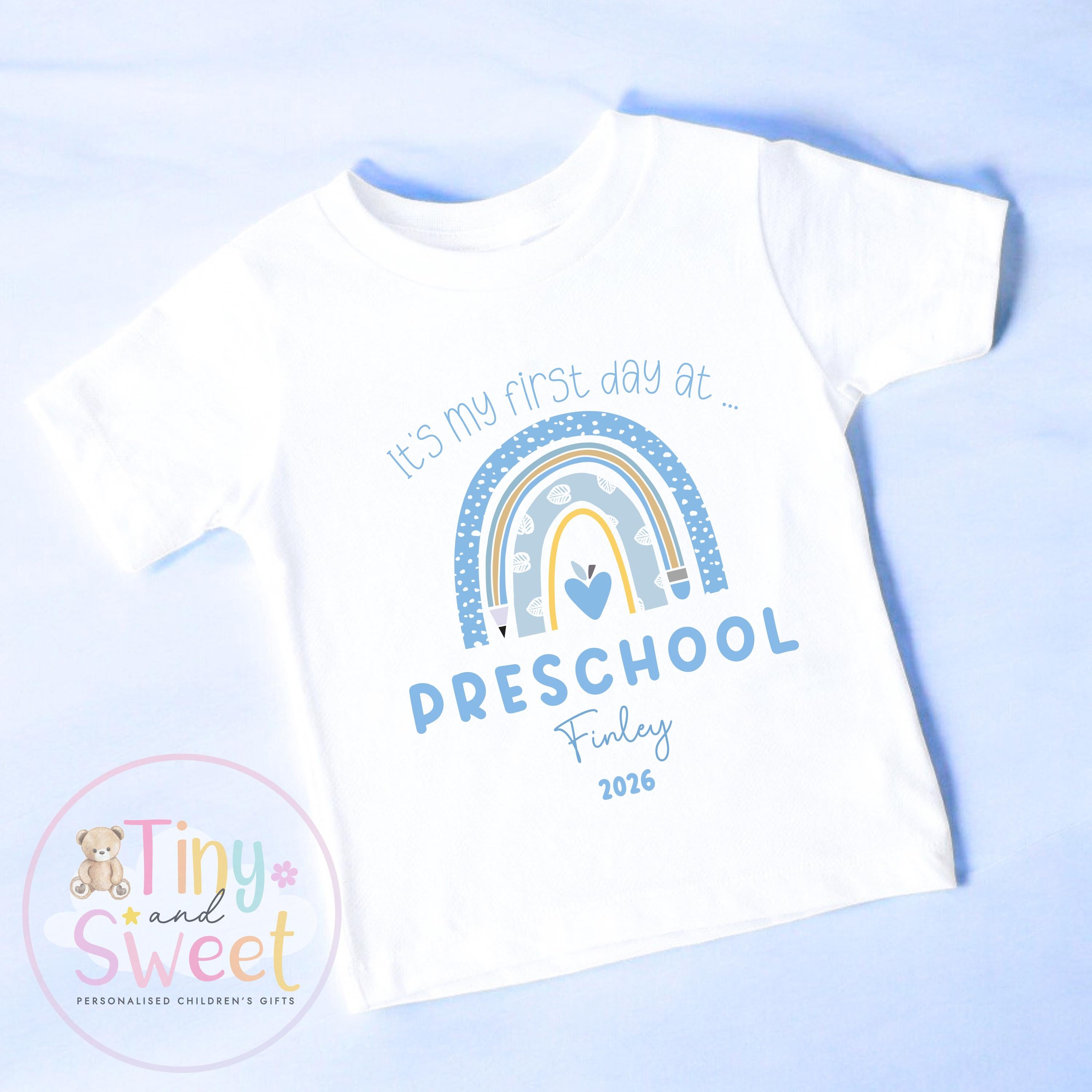 Personalised First Day at Nursery T-Shirt โ Custom Toddler Preschool Top, Personalised First Day of Preschool T-Shirt, First Day T-Shirt