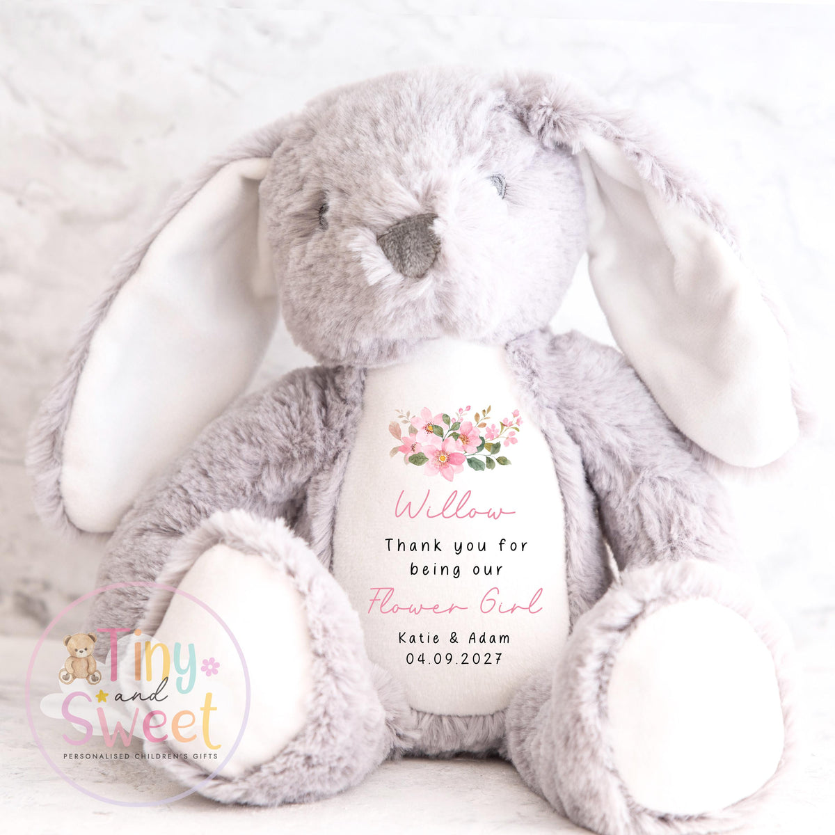 Personalised Flower Girl Bunny, Flower Girl Gift, Thank you for being my flower girl Bunny, Personalised Soft Toy, Flower Girl Proposal