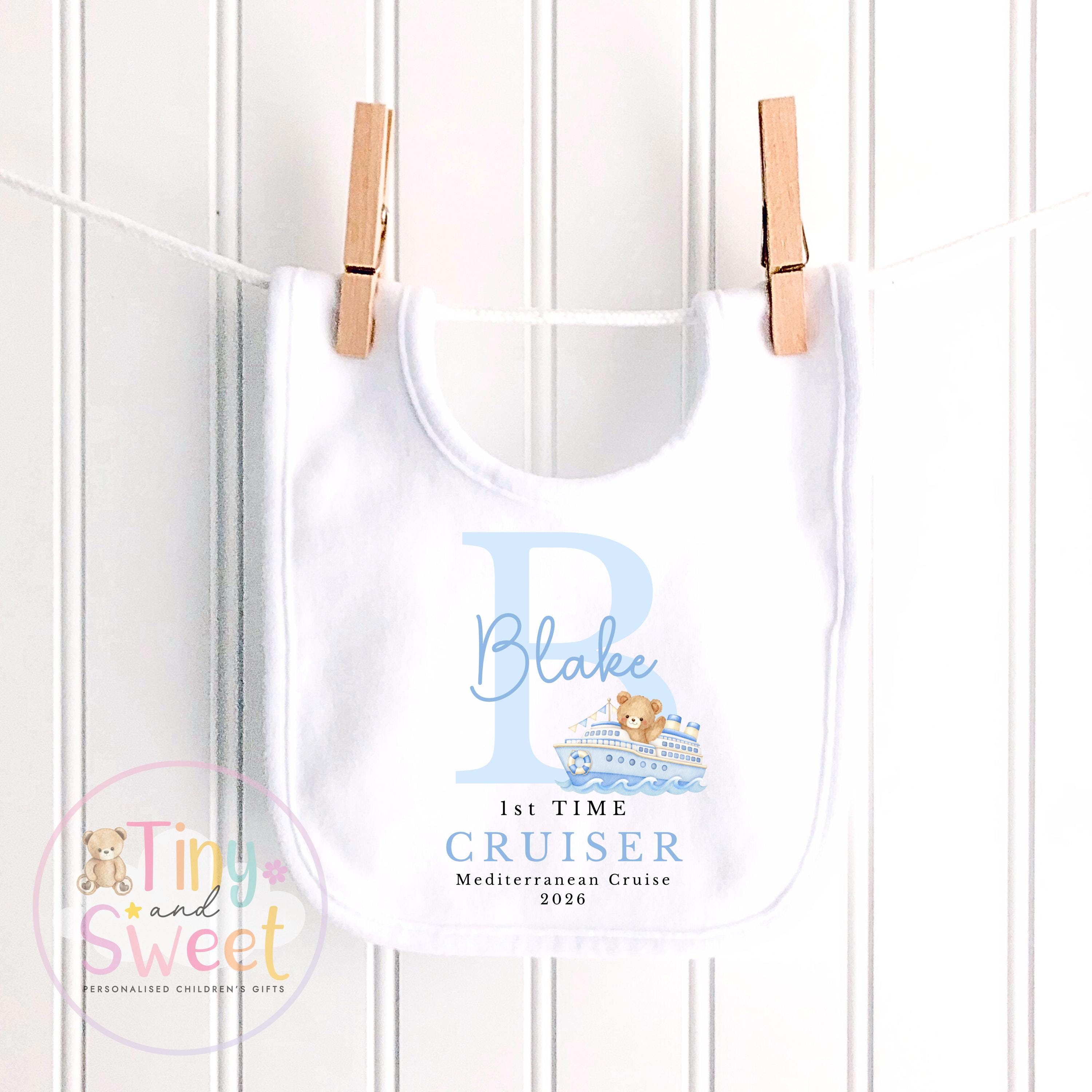 Personalised First Cruise T Shirt, First Time Cruiser Bodysuit, Baby’s First Holiday Outfit, Custom Babygrow Gift