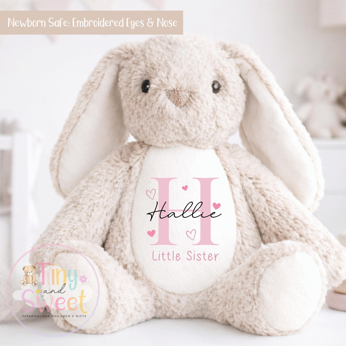 Personalised Little Brother or Sister Gift, Big Brother Announcement, New Baby Soft Toy, New baby gift, Newborn, Keepsake, Baby shower